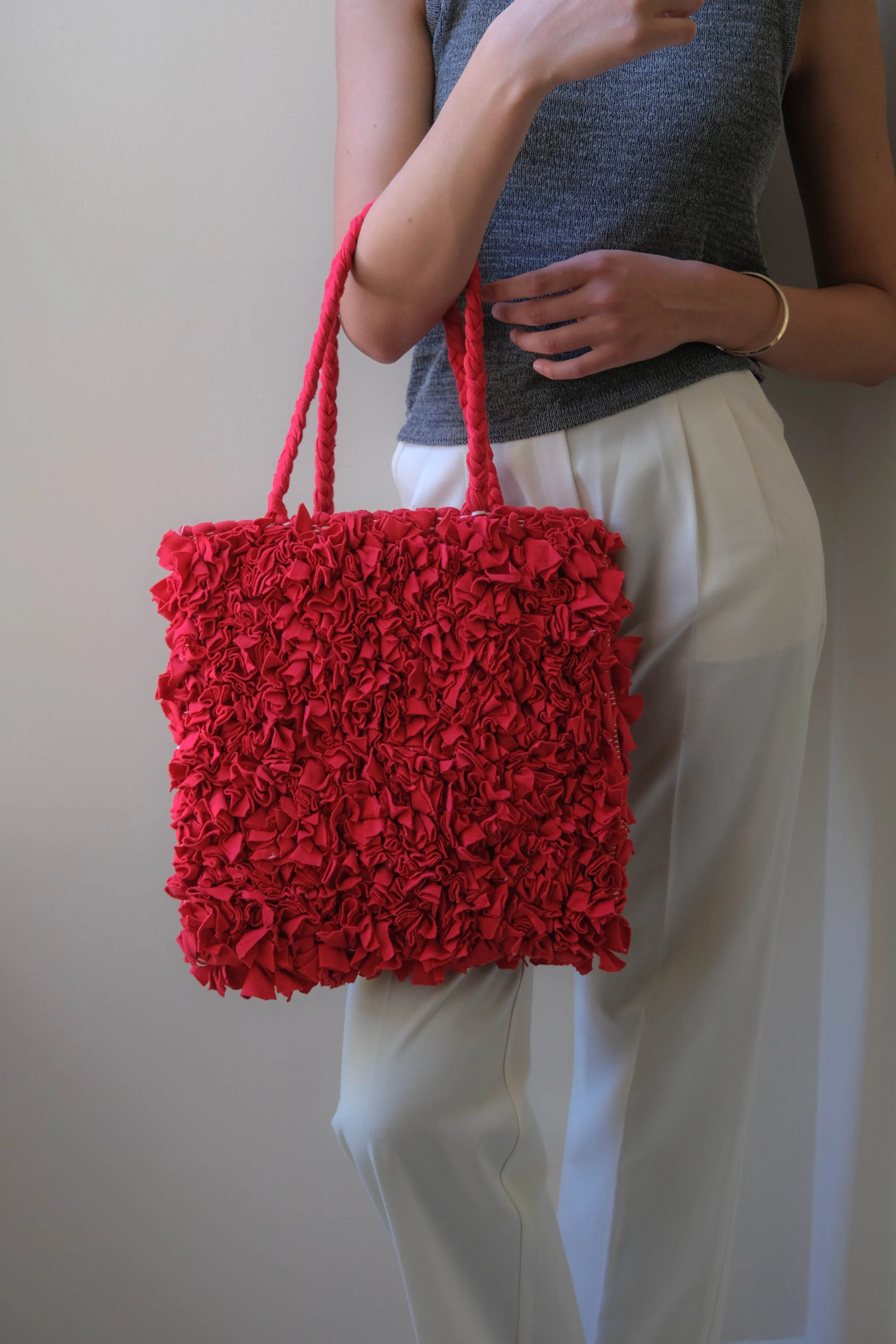 70s Rouge Rag Rug Cotton Tote