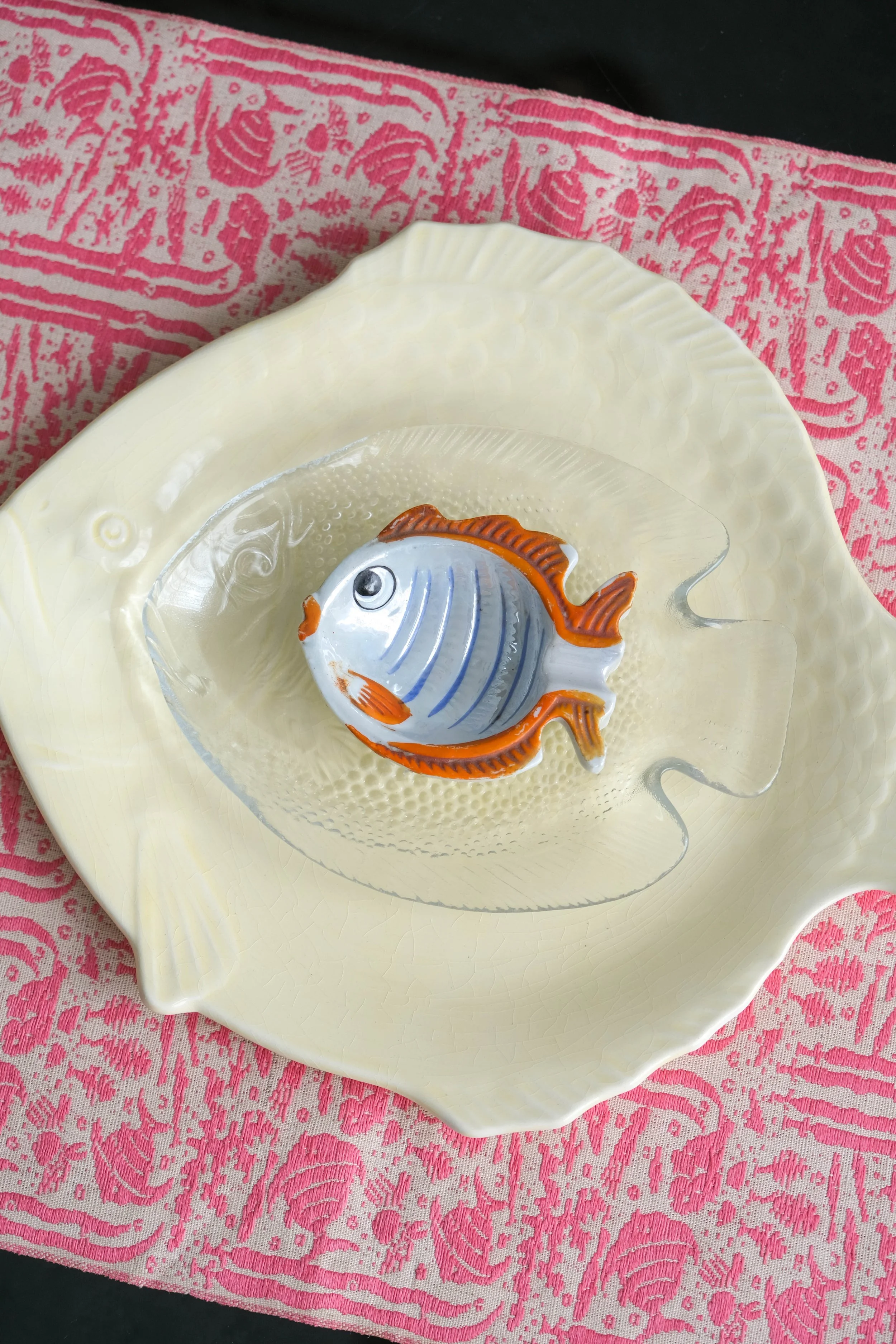 Japanese Porcelain Koi Fish Ashtray 1930s