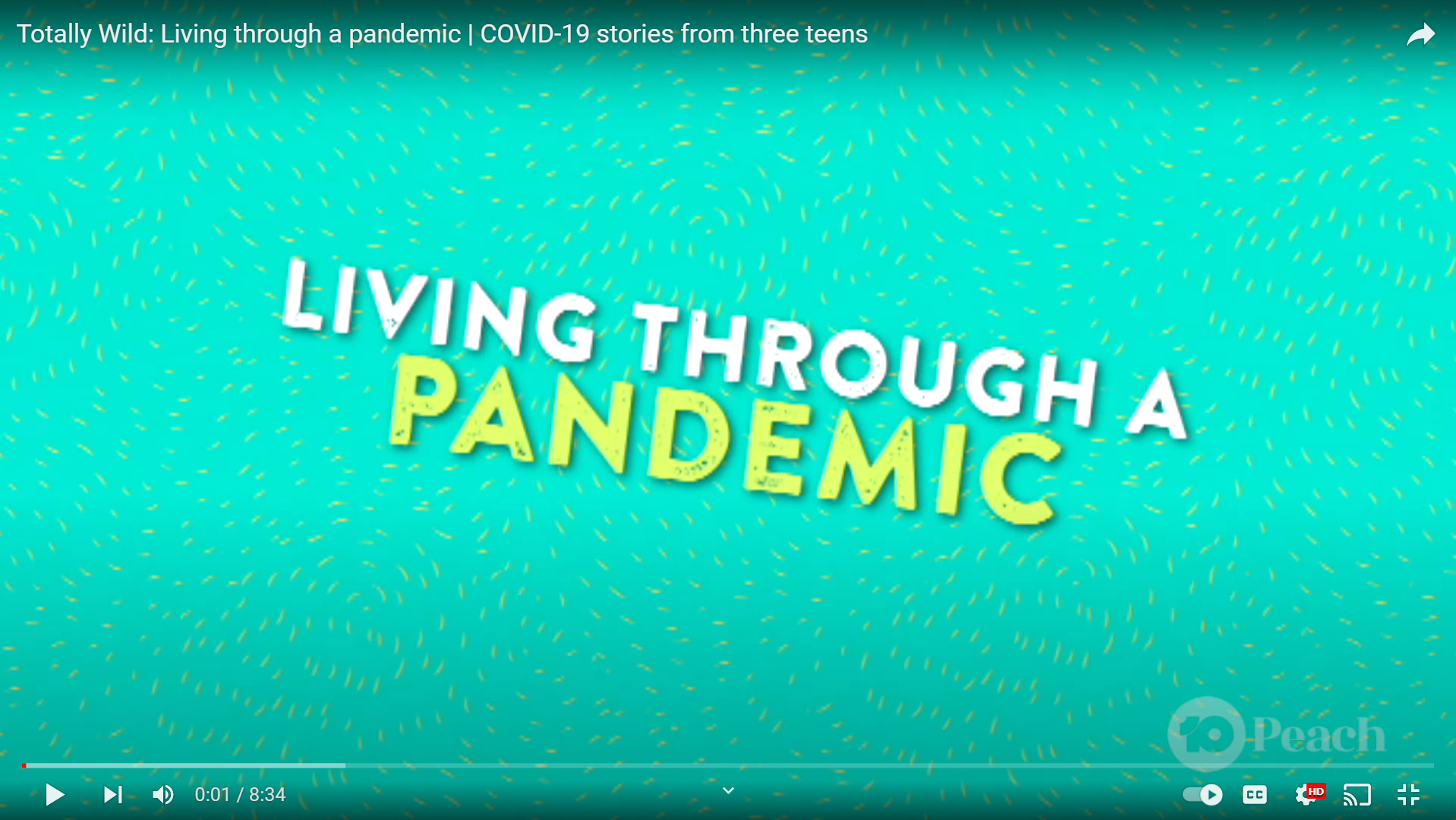 'Living through a Pandemic', produced for Kids Helpline through Totally Wild, Network Ten.
Totally Wild teamed up with Kids Helpline and three young people to talk about their experiences of Coronavirus, quarantine, isolation and lockdown.