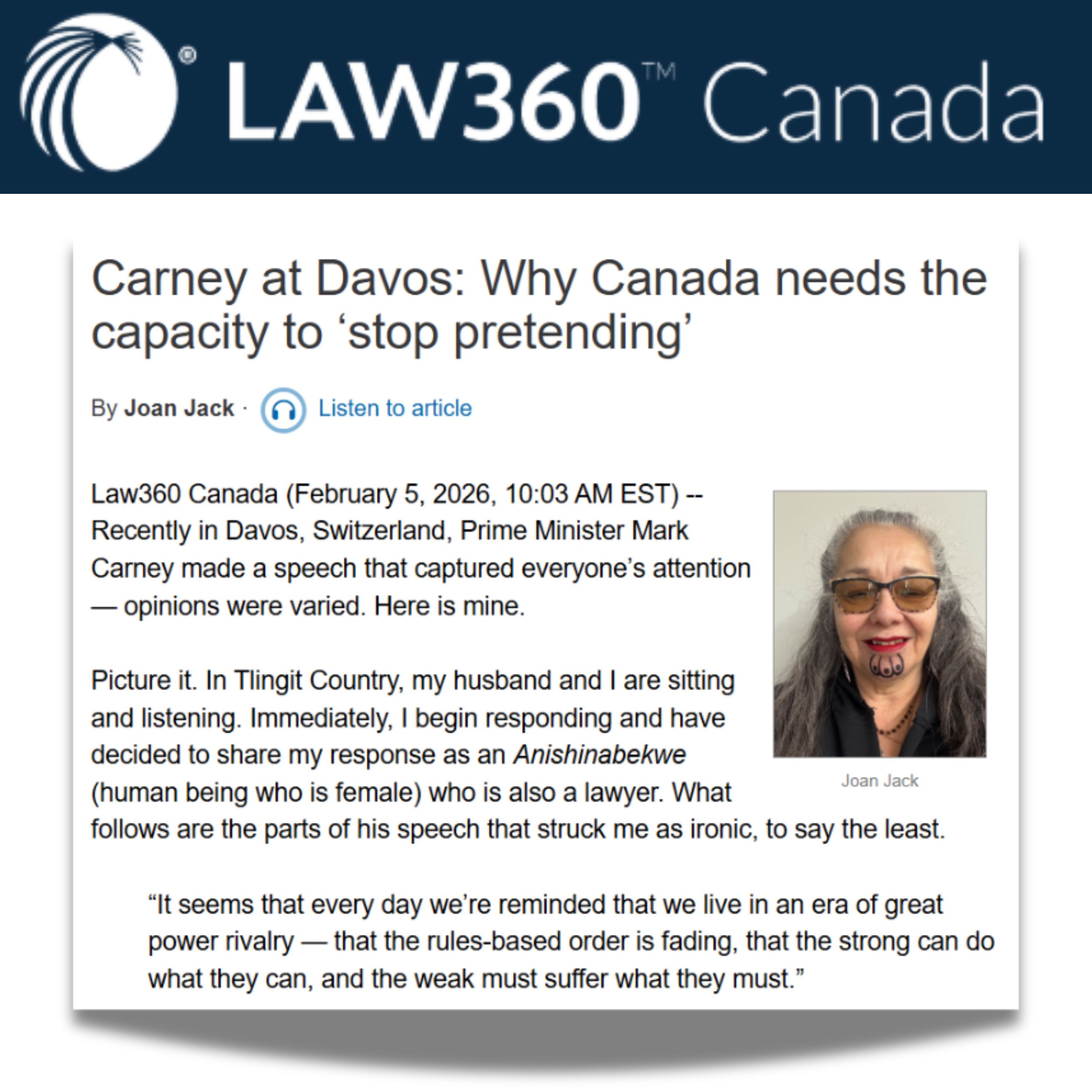 Carney at Davos: Why Canada needs the capacity to ‘stop pretending’