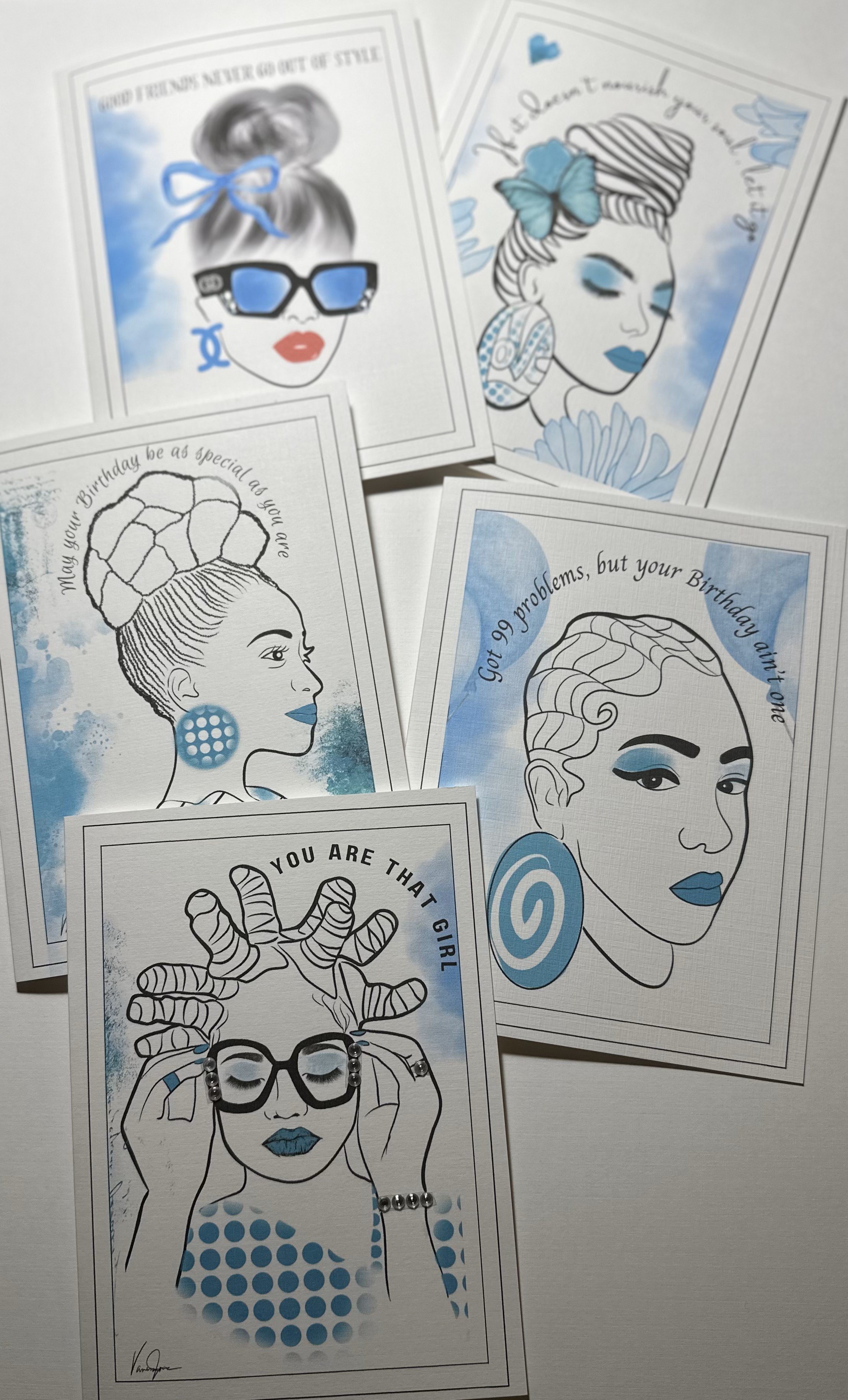 Black greeting cards