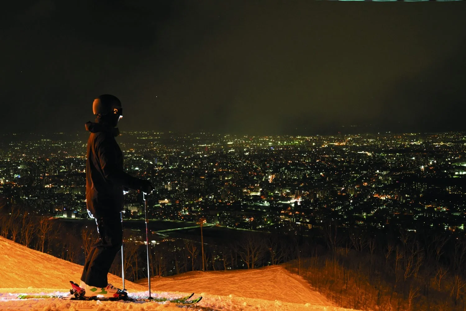 Night skiing Moiwayama