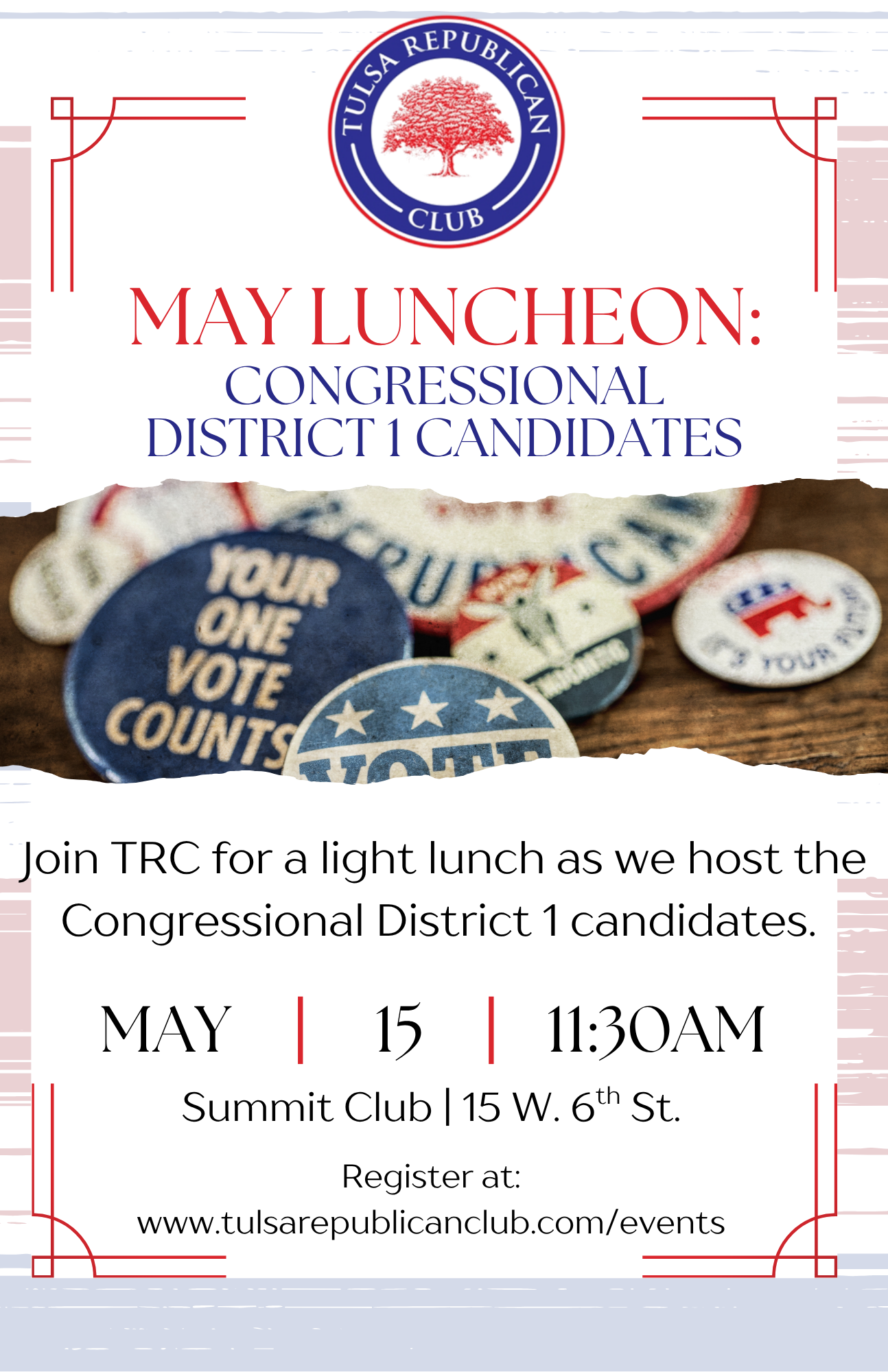 May Monthly Luncheon: Congressional District 1 Candidates