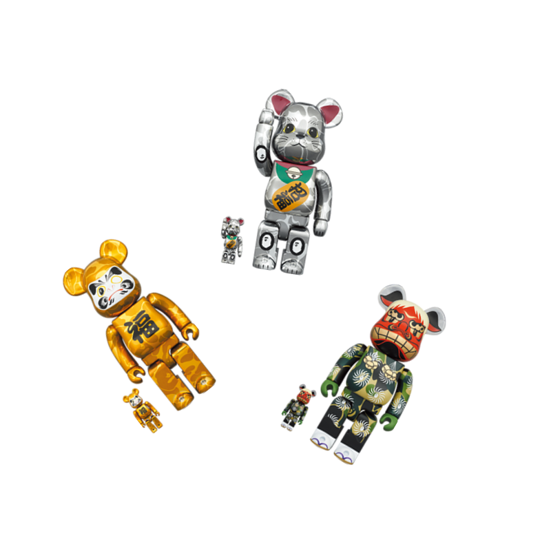 A BATHING APE - BE@RBRICK BAPE 招き猫 金メッキ&amp;達磨 銀メッキ 1000%SET BE@RBRICK APE 1000%SET 金メッキ&amp;達磨 招き猫 BATHING - A 銀メッキ BAPE