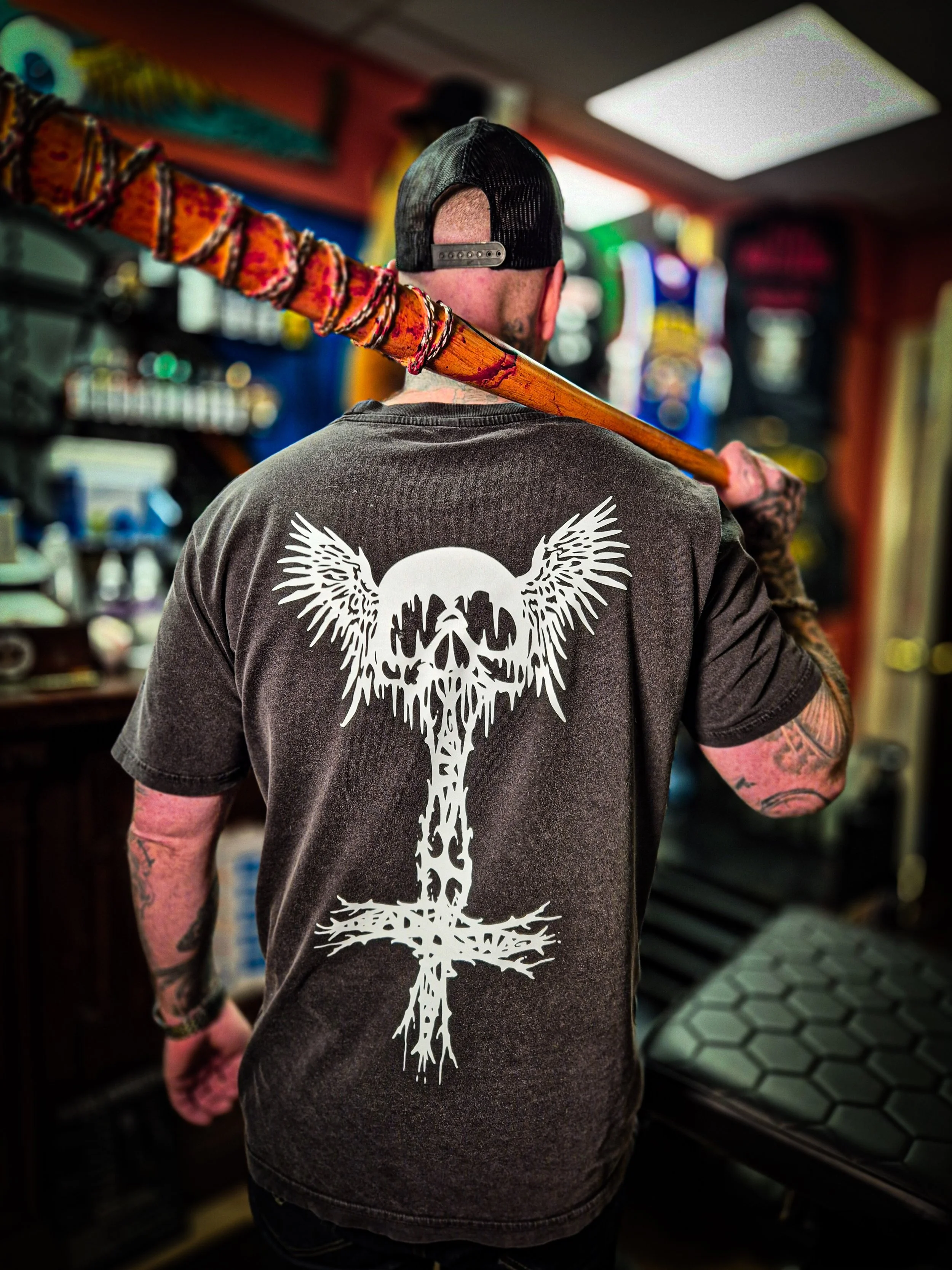 DeadCross 2026 – Stone Wash Black Oversized T-Shirt