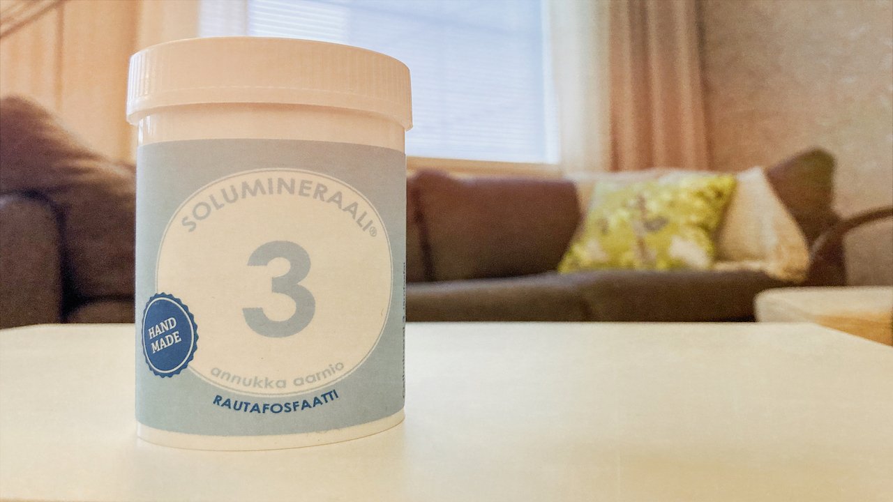 Solumineraali® 3 Rautafosfaatin saat Soluakatemian uudenlaisesta solumineraalikaupasta.