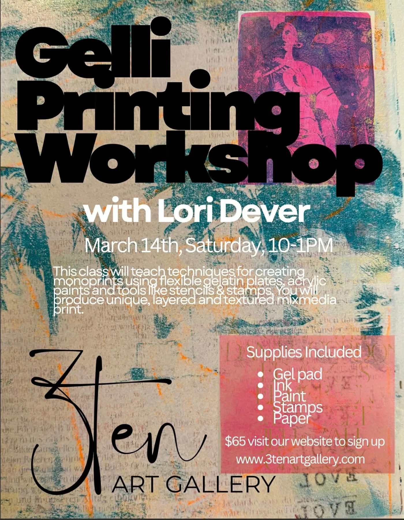 GELLI PRINTING WORSHOP with Lori Dever