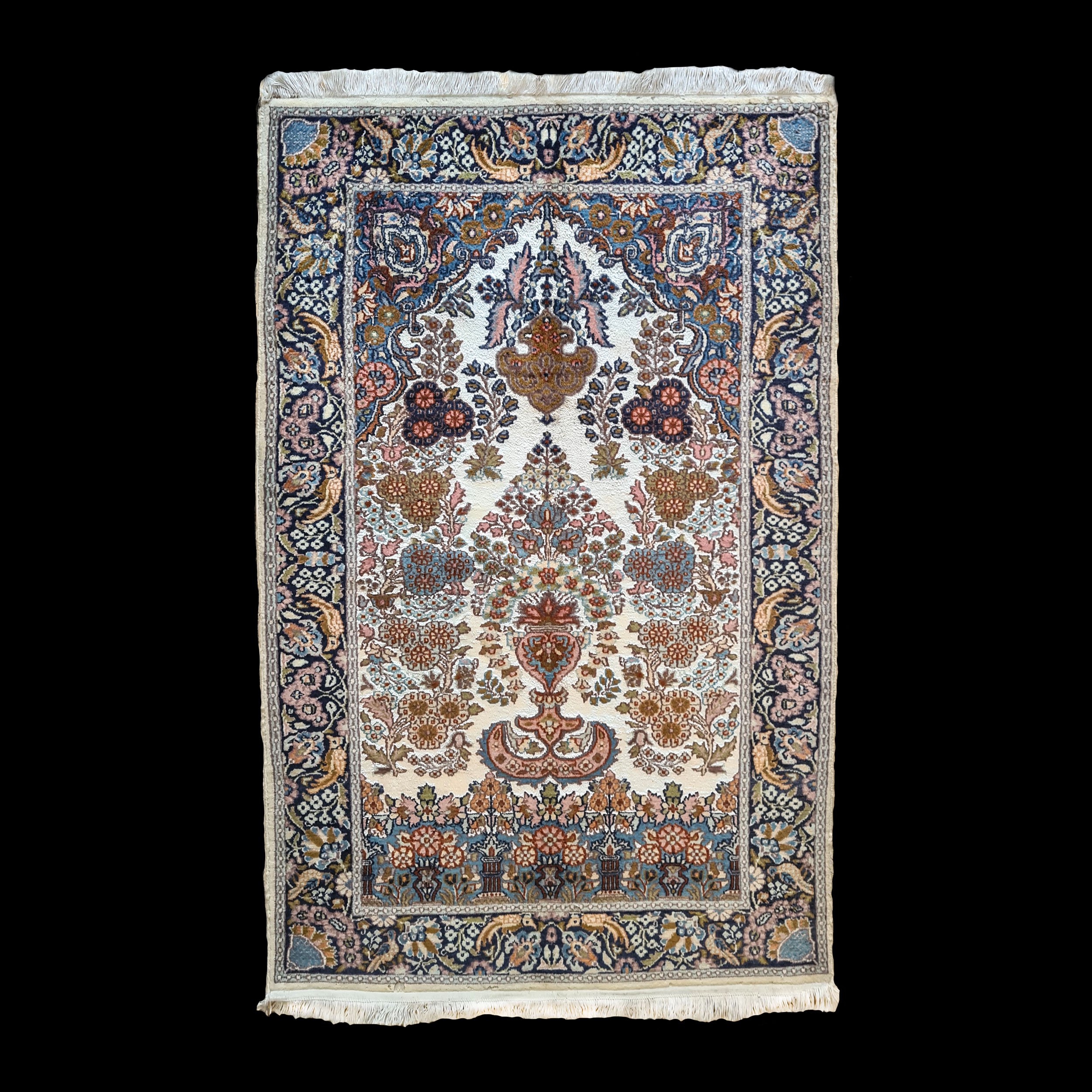 Kashmir Wool & Silk Rug 1960s