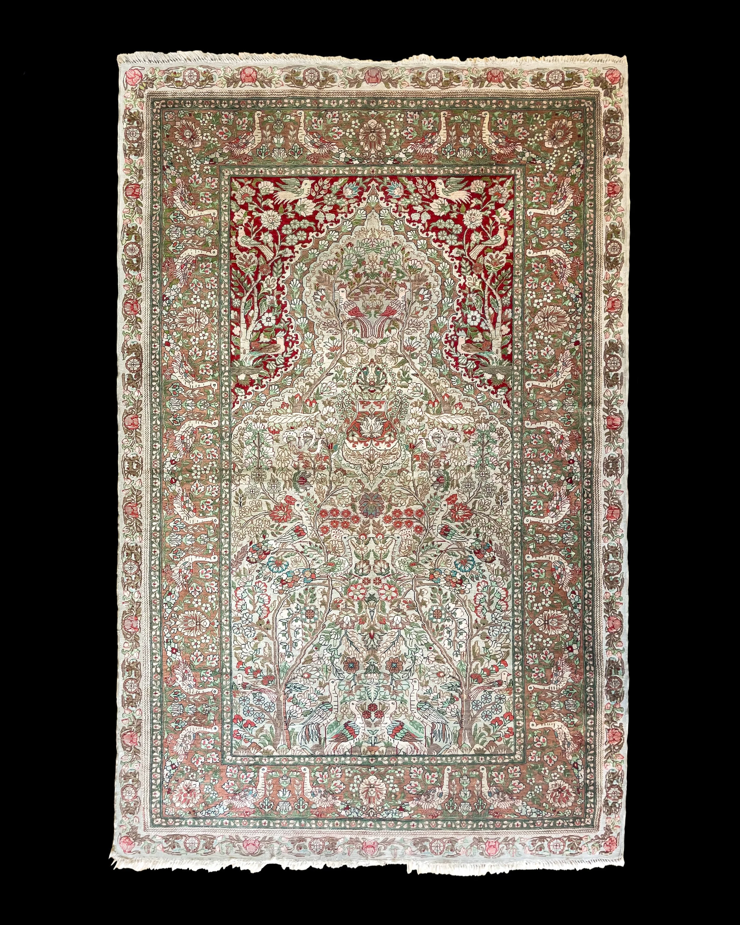 Sino Hereke Oriental Rug Silk on Cotton Vintage_1980s_Rosewood Gallery3.jpg