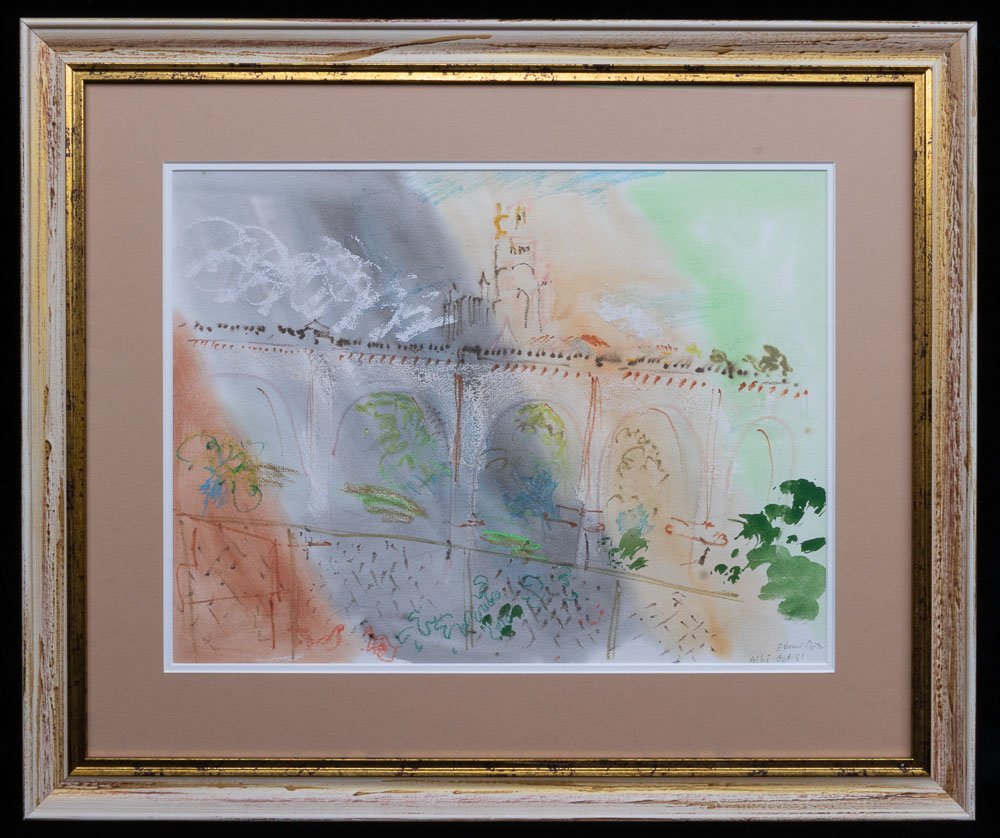 Edward Piper Artist - Abstract Image in stunning decorative frame with greens and pinks