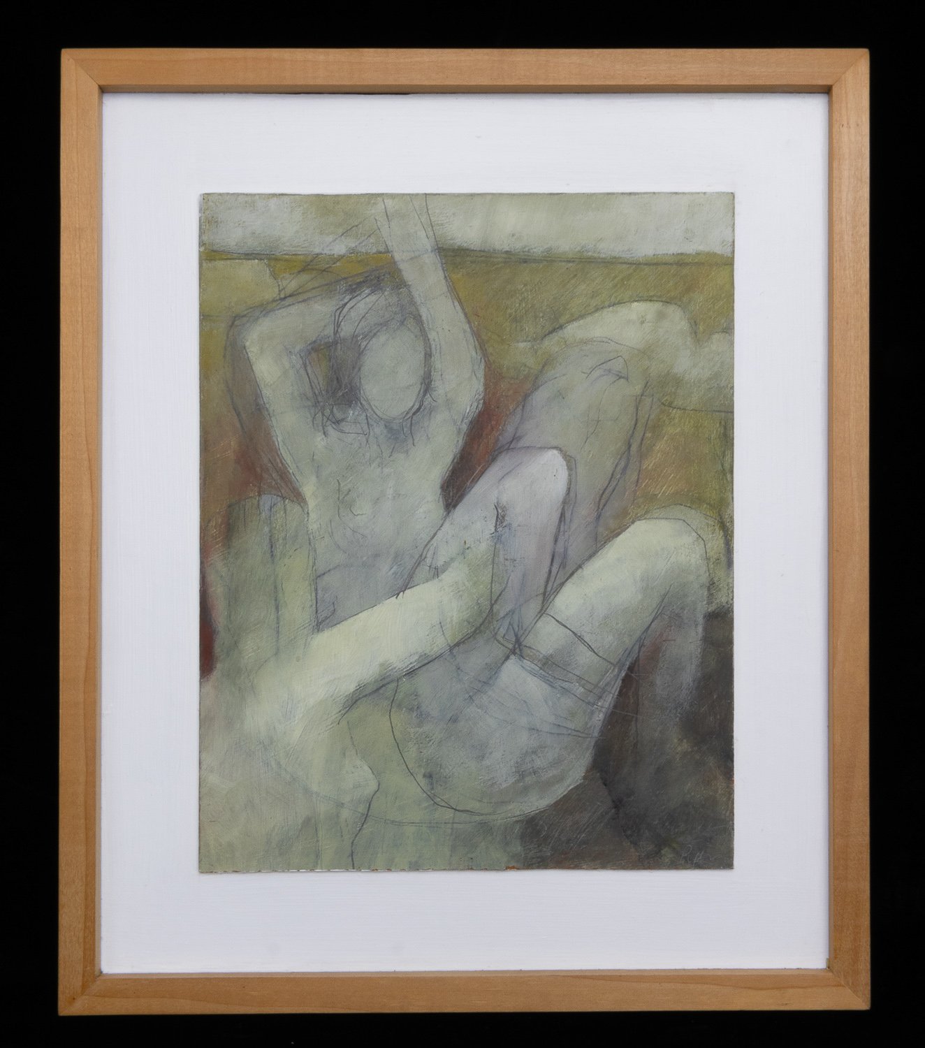 John S Piper - Female Forms - Soft Fluid Art with Gentle Lines - Full Image with Frame