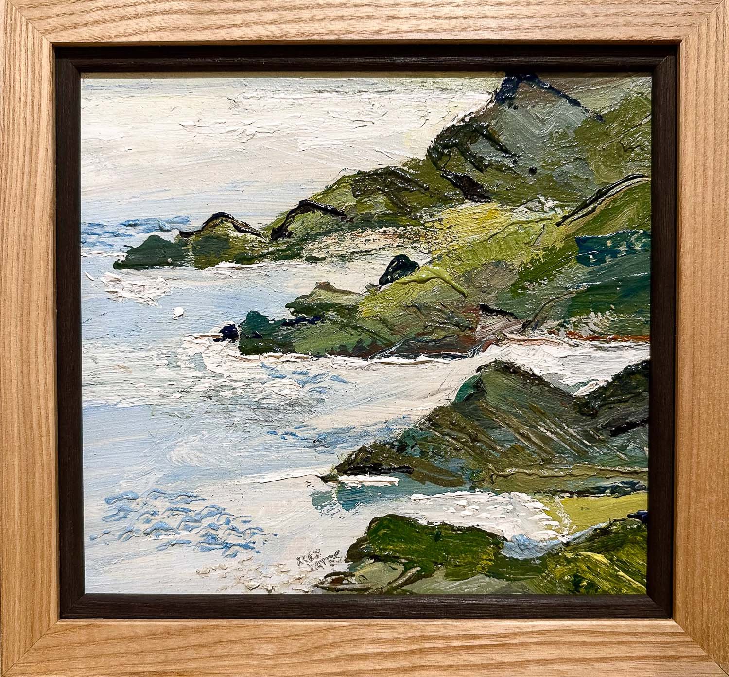 Fred Yates Oil Painting - Coastal Rocks Front and Frame.jpg