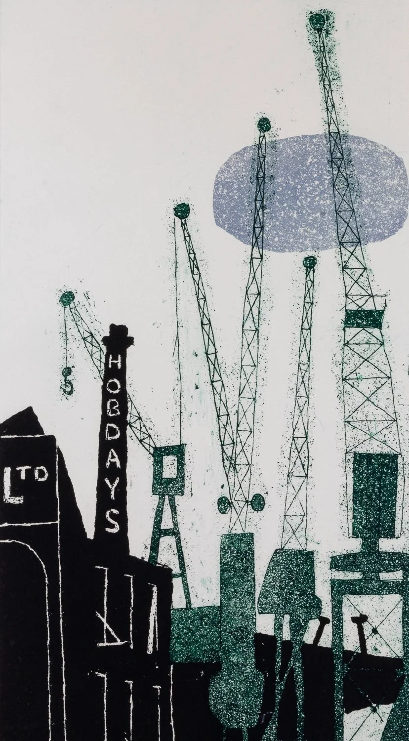 Julian+Trevelyan+Pool+of+London+Artist+Proof+in+Striking+Greens+and+Black+-+The+Cranes+Detail.jpg