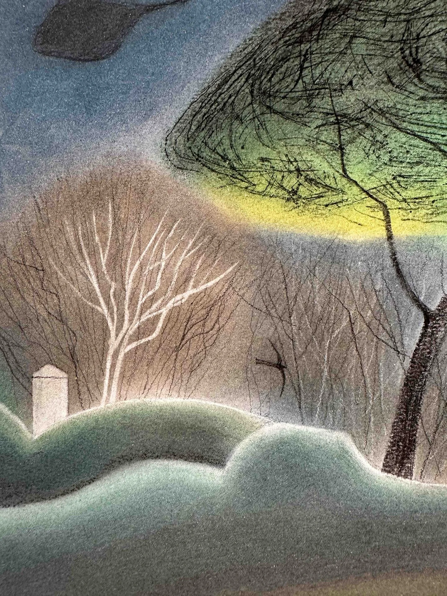 James Campbell 1942 - 2019

Title: Night Visitors

Medium: Oil Pastel / mixed media
Signed: Lower left
Dimensions: 66cm x 45cm framed

Scottish artist James Campbell is best know for his ceramic works but he did paint in an interesting style. Here he