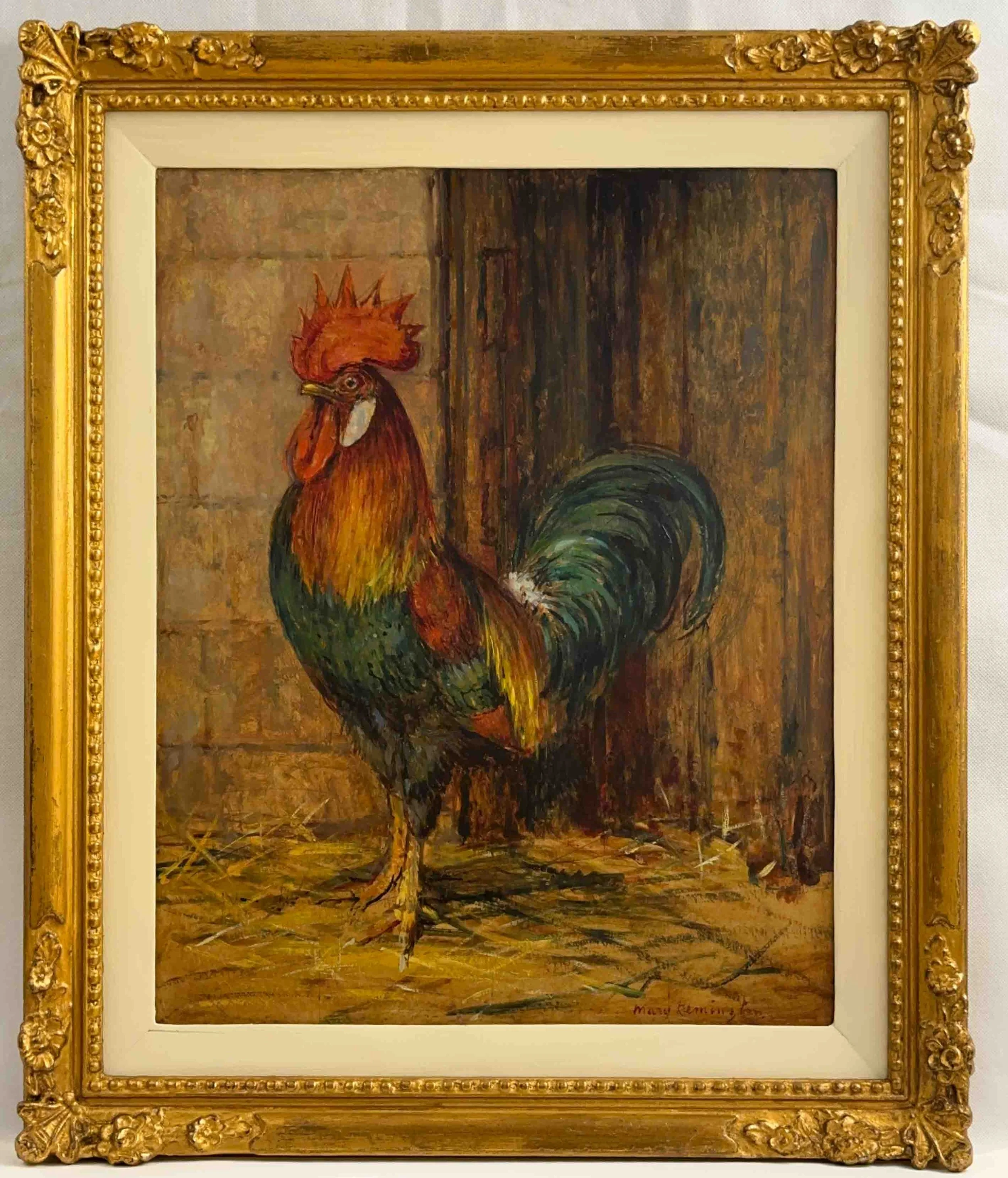 Mary Remington - Farmyard Cockerel - Front and Frame.jpg