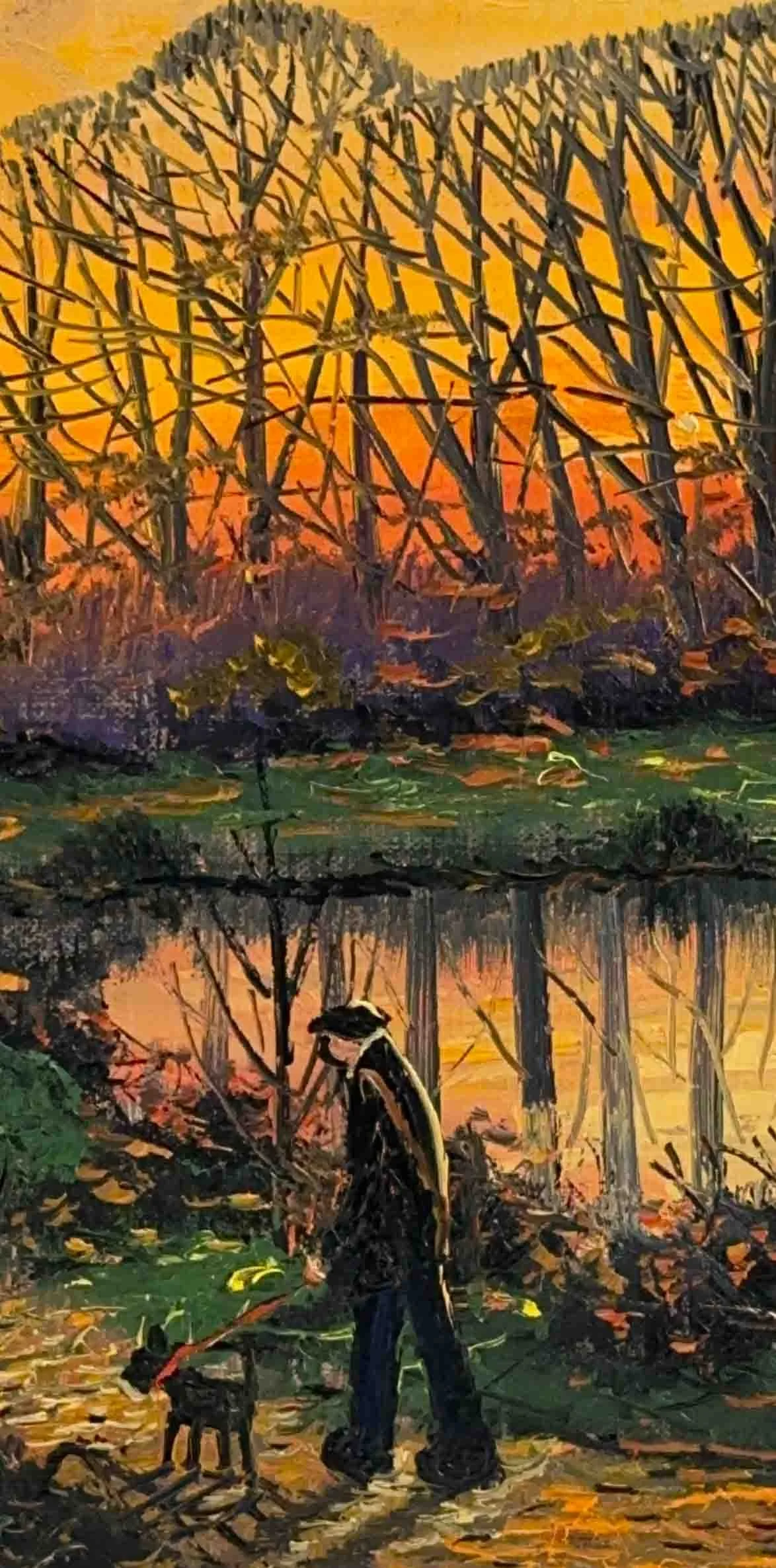 James Downie - Man and Dog Walking in Autumn.jpg