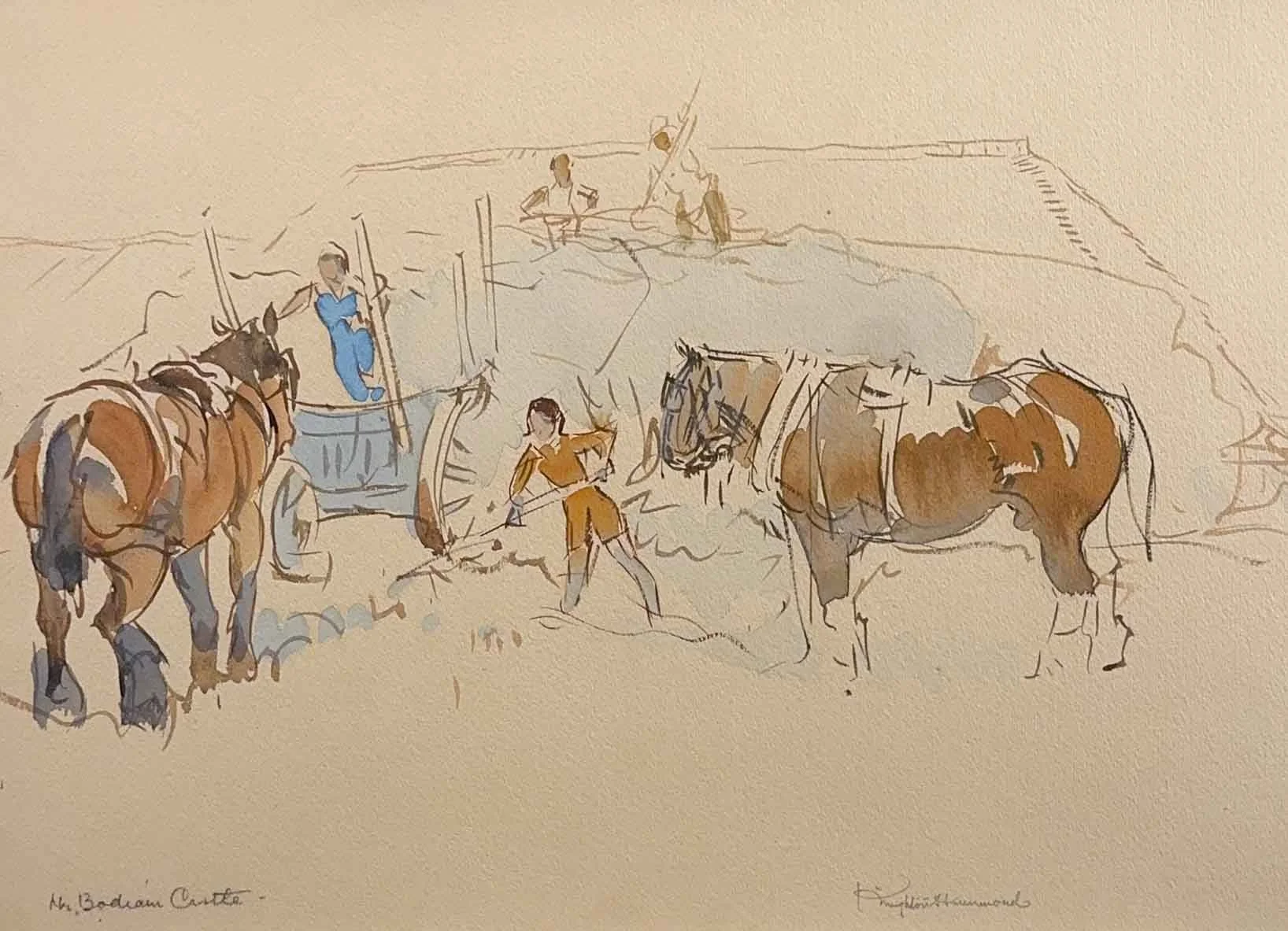 Arthur Knighton-Hammond - Haymaking near Bodiam Castle