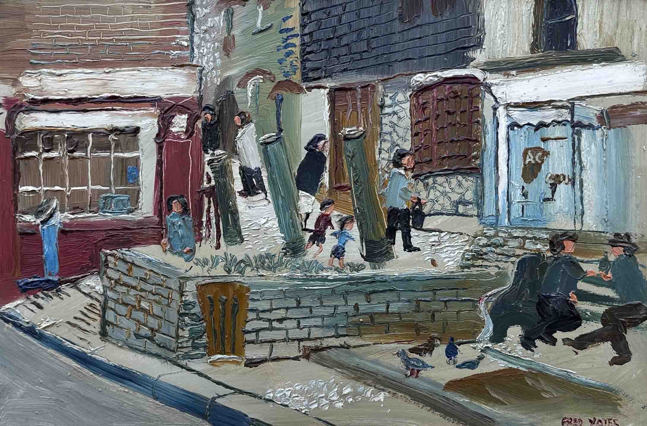 Fred Yates painting - The Barbican, Plymouth