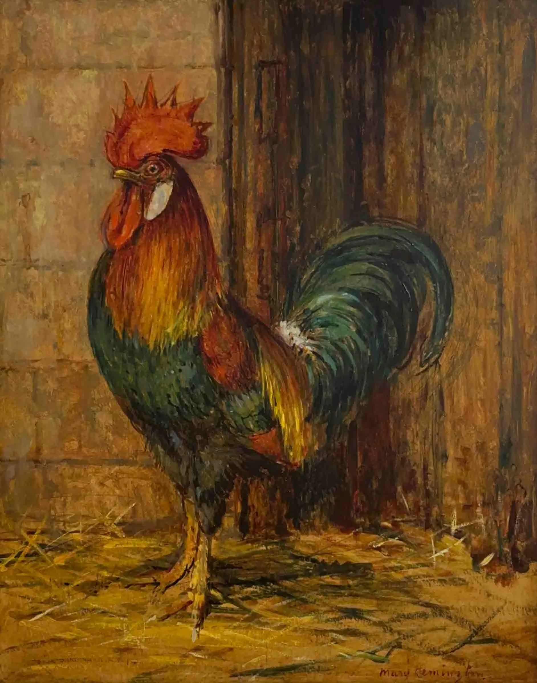 Mary Remington - Farmyard Cockerel - Front no Frame.jpg