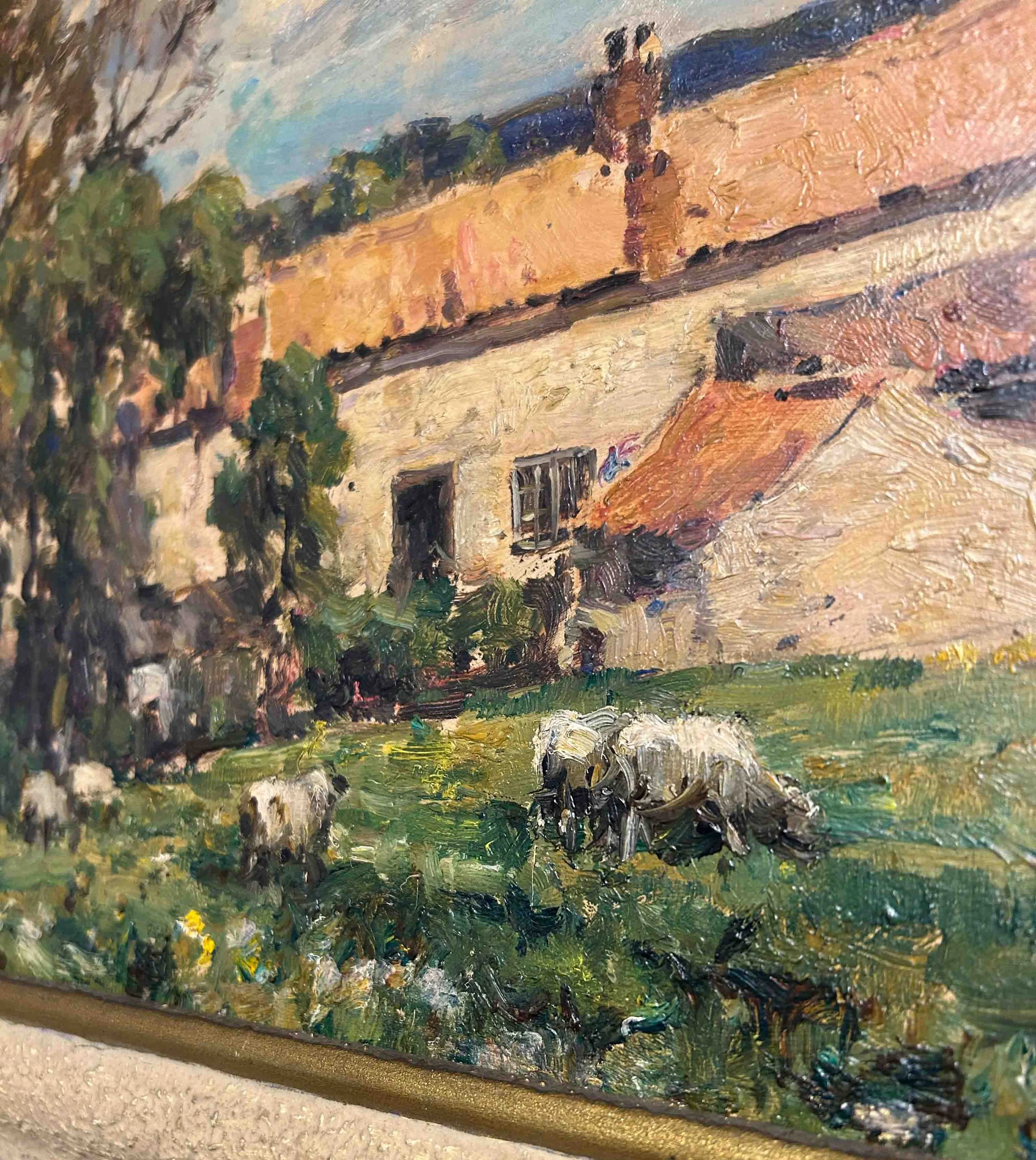 Owen Bowen - Farmhouse with sheep grazing - sheep detail.jpg