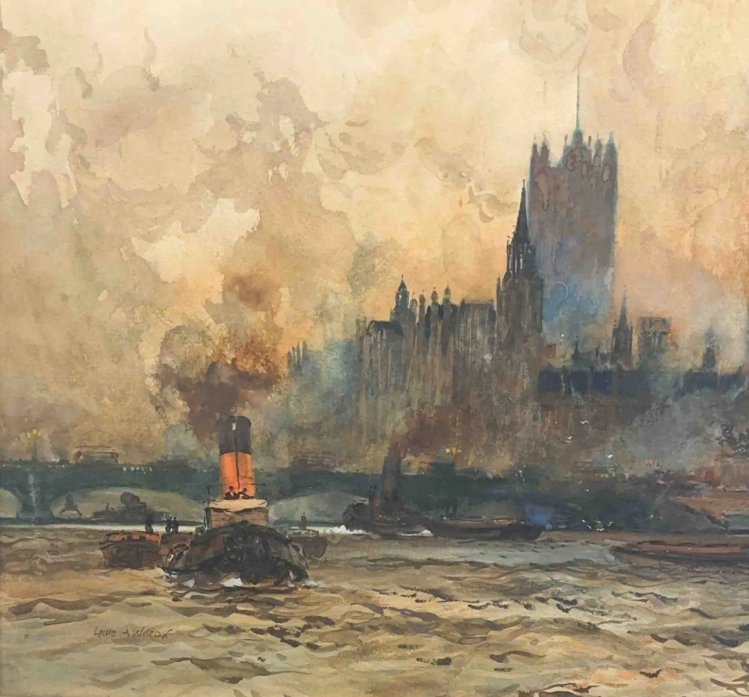 Leslie Wilcox - Houses of Parliament - Tug boat detail.jpg