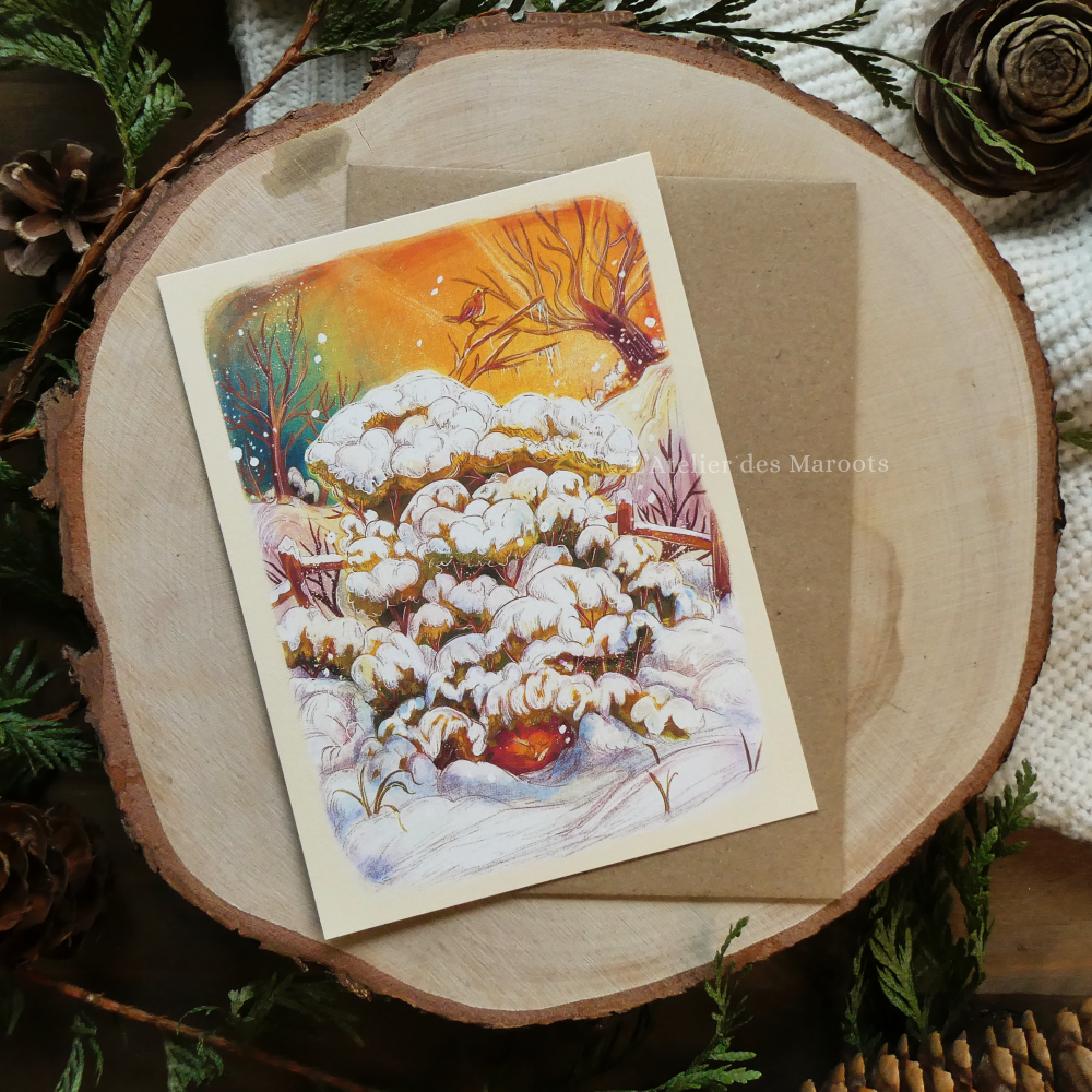 "Des Formes dans la Neige"  - Carte Postale