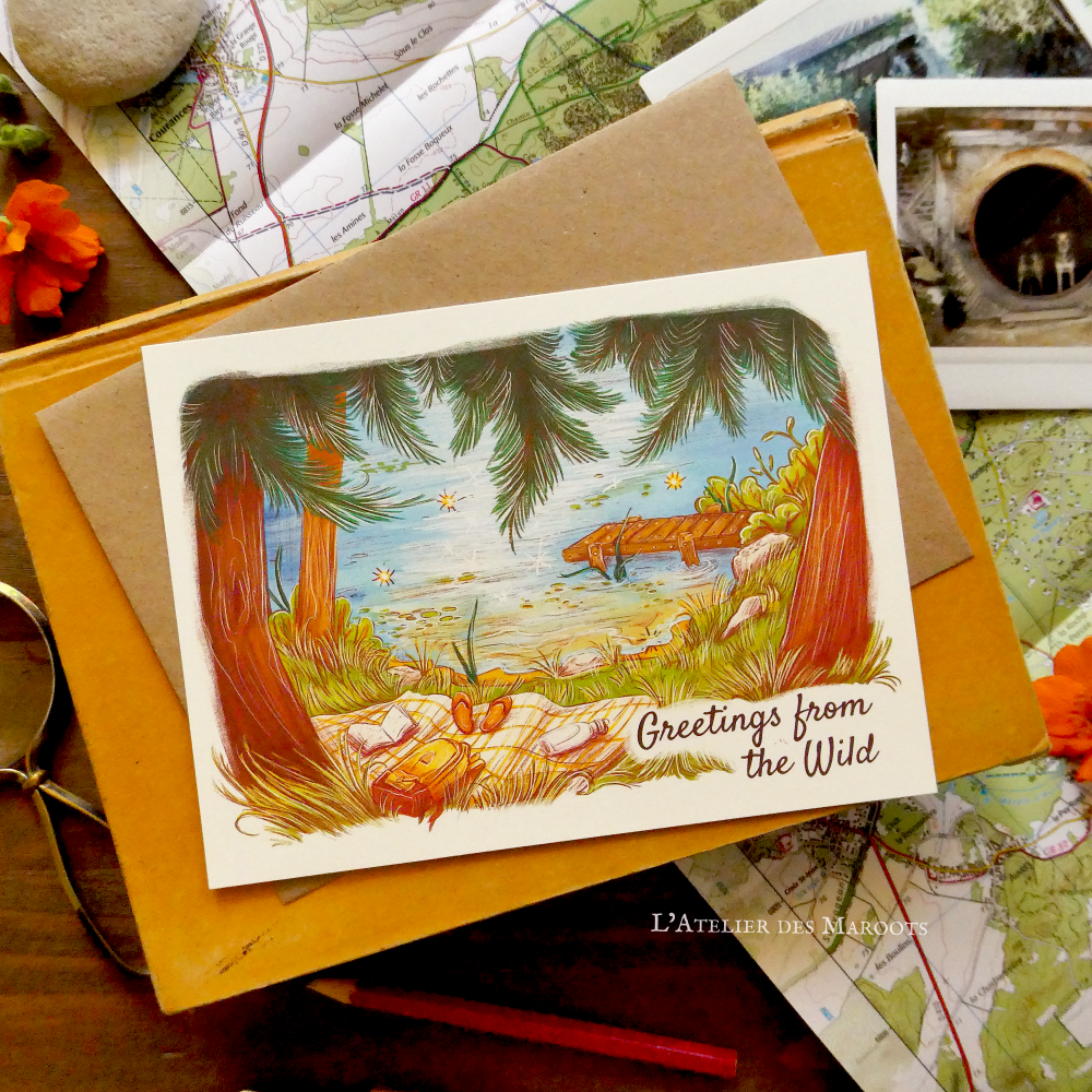 "Greetings From The Wild - Le Lac" - Carte Postale