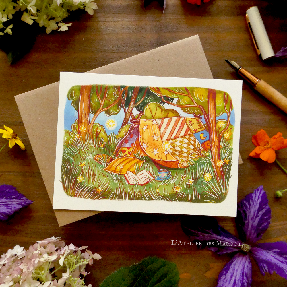 "Vacances au fond du jardin" - Carte Postale