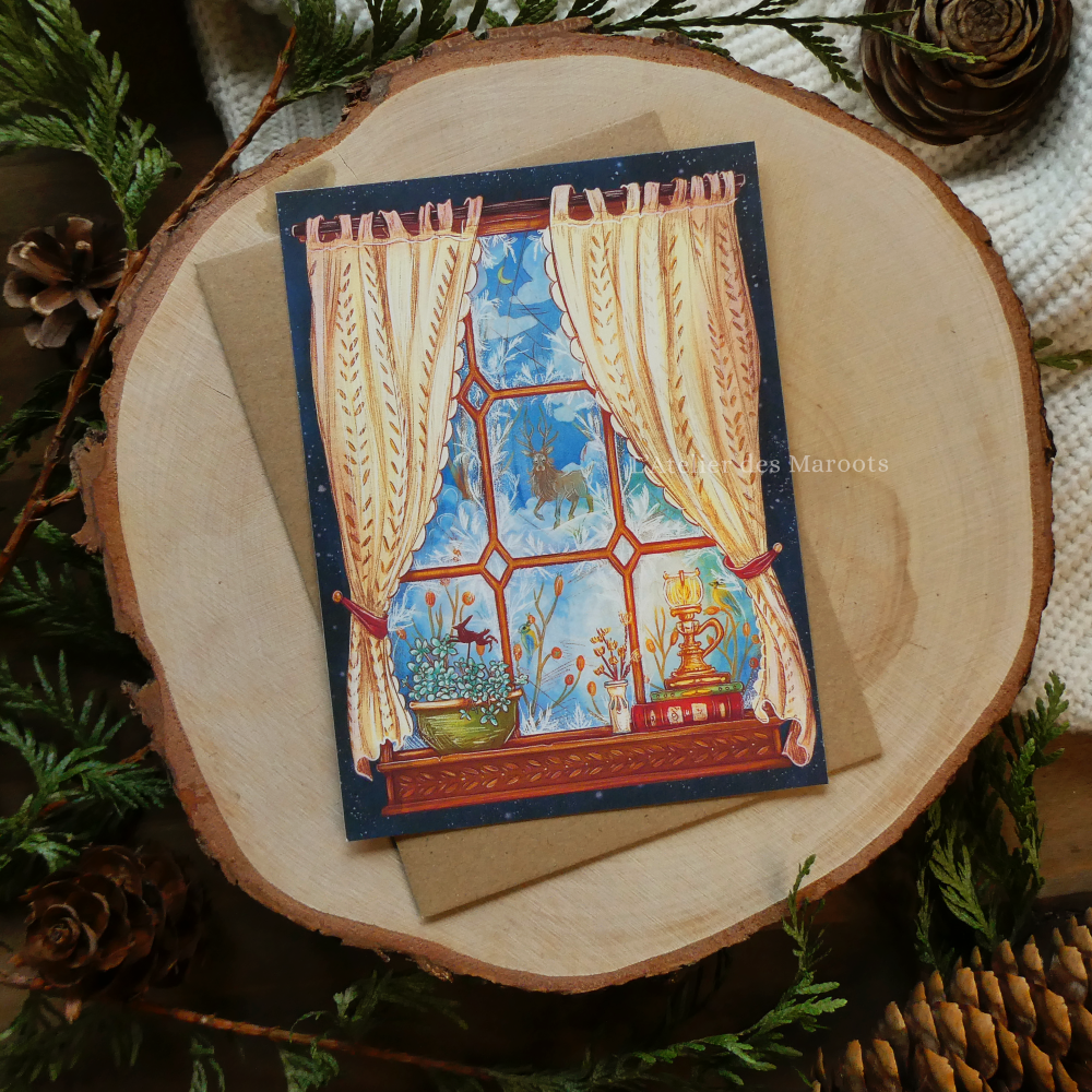 "Une Fenêtre sur l'Hiver"  - Carte Postale