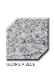 Photo of a granite sample labeled Georgia Blue
