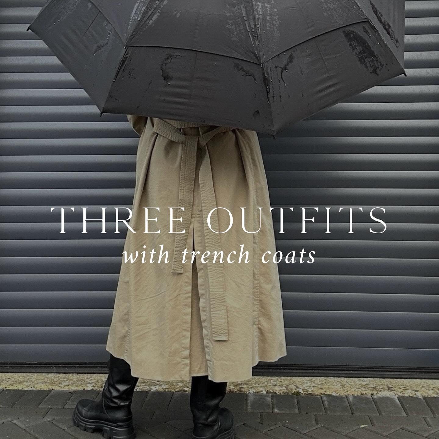Here&rsquo;s 3 everyday looks for cloudy skies &amp; April showers... perfectly timed if the weather on the South Coast is anything to go by this morning! 
My trench still features heavily in current outfit rotation so, despite the appearance of spri
