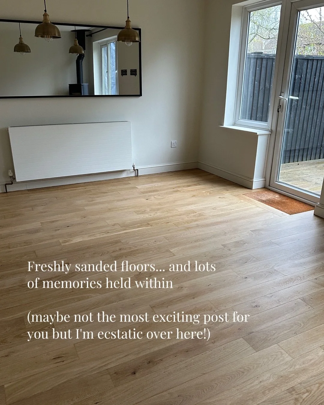 When we began planning the new iteration of the living room in February 2025 we knew at some point we&rsquo;d have to bite the bullet and get the oak floor sanded. 23 years of foot traffic, sun fade, spillages and one set of very cheesy nacho dog paw