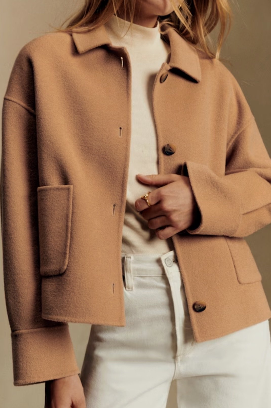 Sezane Mia jacket in Camel