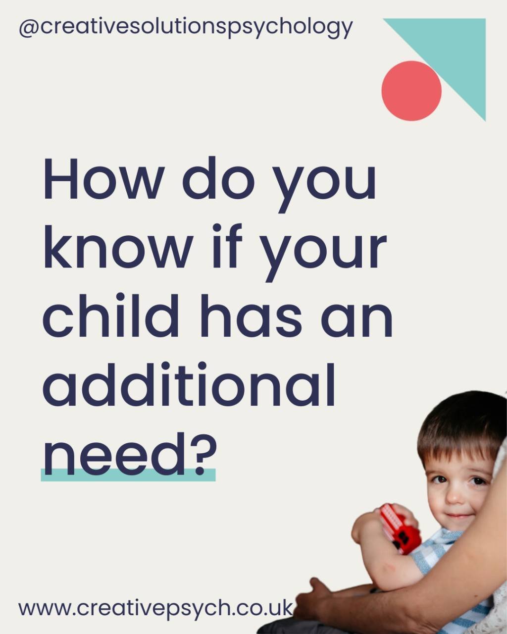 If you notice these signs in your child, it's important to approach the situation with understanding and awareness. Remembering that each child is unique, and additional needs can range widely in terms of severity and impact. 

I help parents identif