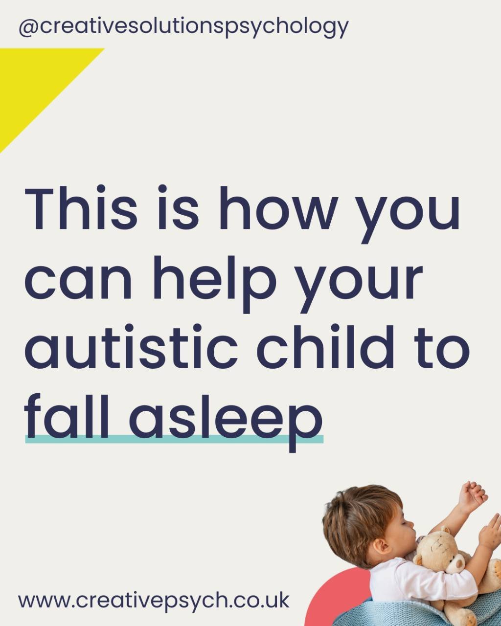 Helping your autistic child to fall asleep may involve various strategies, dependent on their specific needs and the root cause of their struggles with sleep 🌜

By understanding what it is exactly that is impacting your child's sleep, you will signi