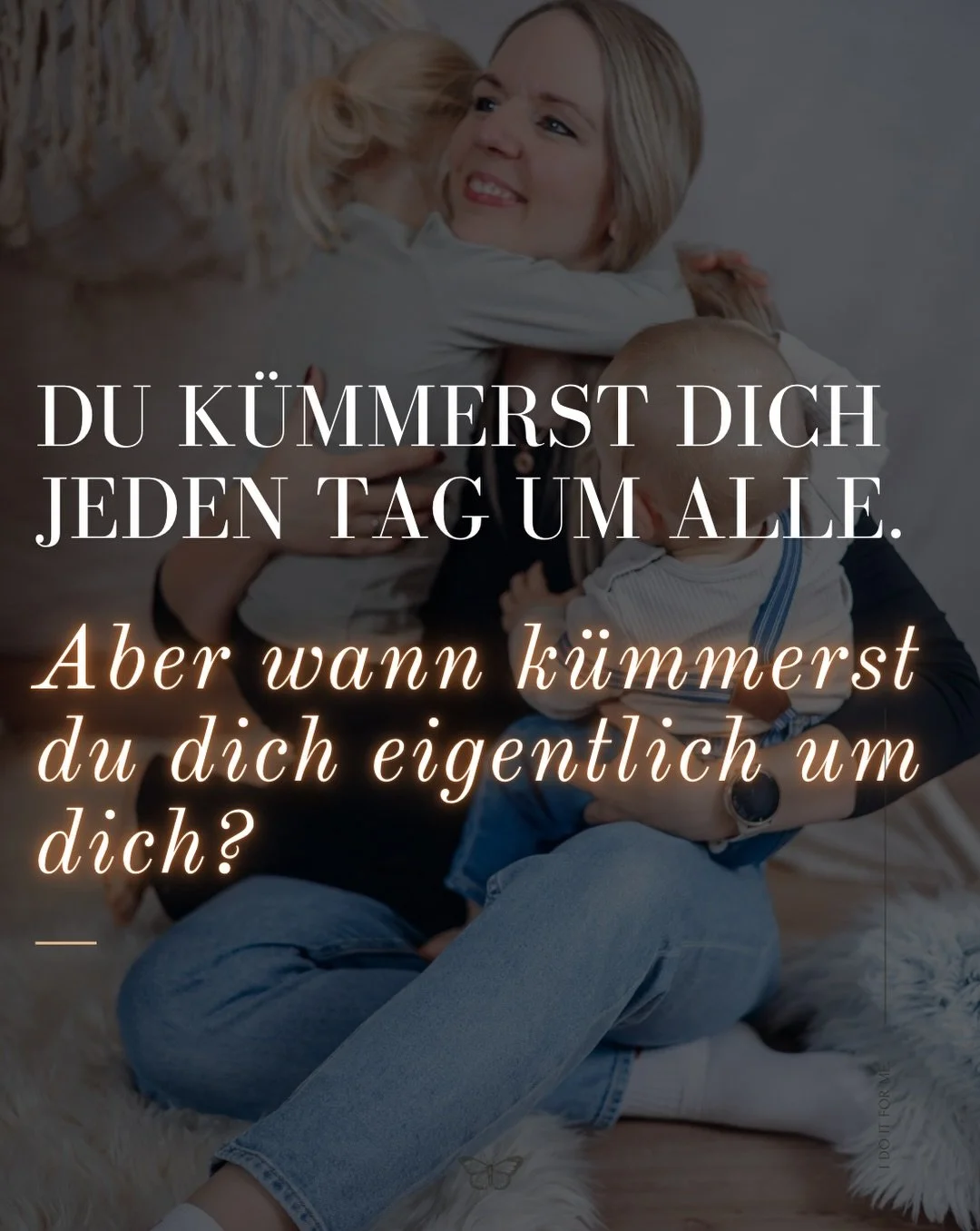 Mamas stellen sich selbst jeden Tag an letzte Stelle. 

Und wer an letzter Stelle steht, hat am Ende des Tages keine Energie mehr &uuml;brig &ndash; f&uuml;r gesundes Kochen, f&uuml;r Sport, f&uuml;r sich selbst.

Deshalb h&auml;lt es bei den meisten