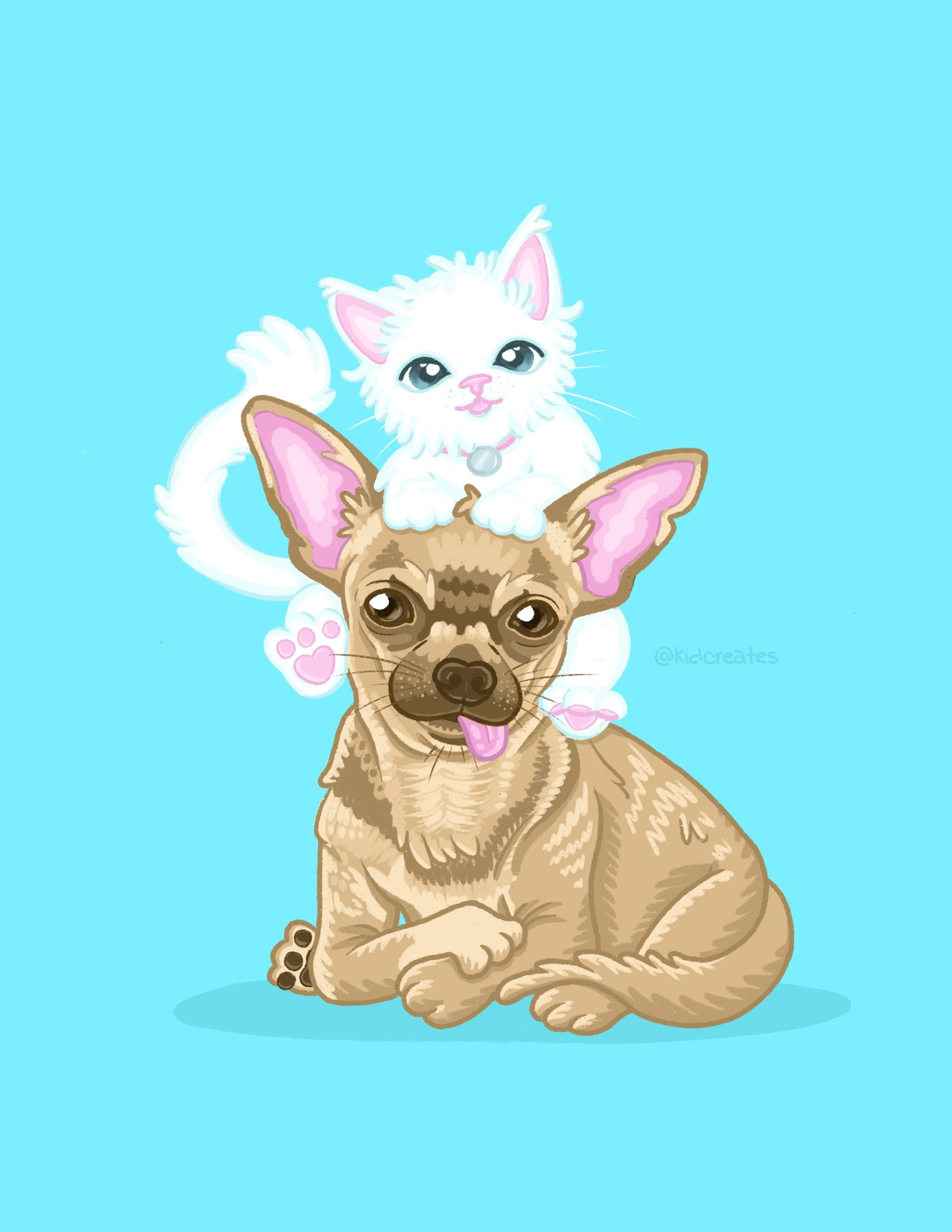 Custom Cartoon Pet Portrait (Digital)