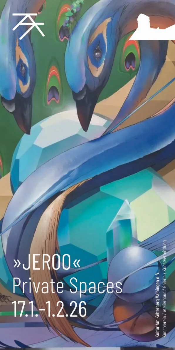 Einladung zur Ausstellung "privat spaces" von Jeroo