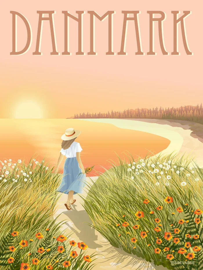 Billede med Danmark motiv - 10 varianter