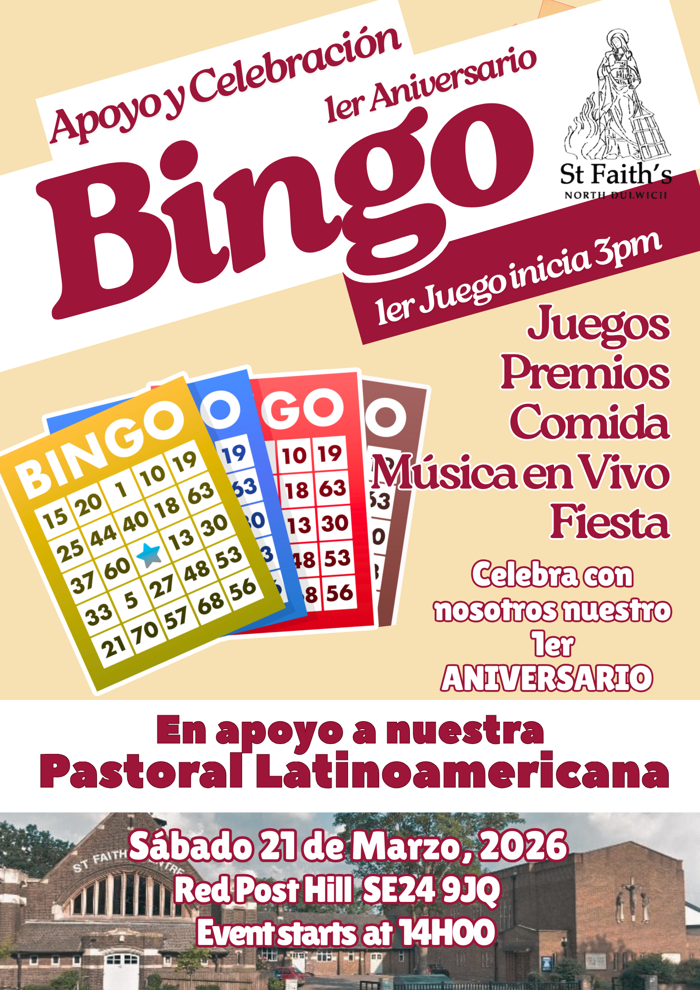 ST  FAITH’S  LATIN AMERICAN  MINISTRY FIRST  ANNIVERSARY BINGO  PARTY