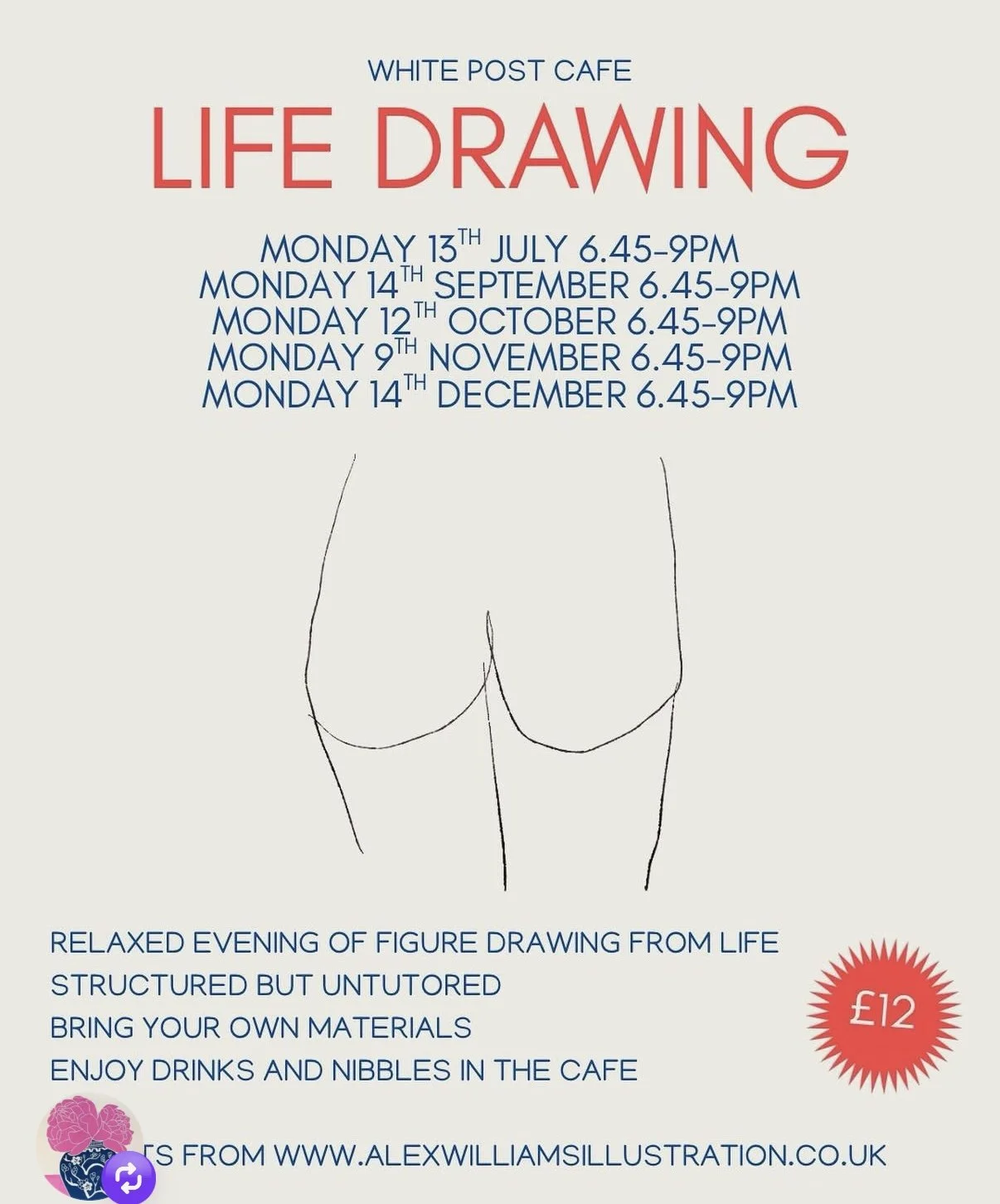 Monday 12th October: Life drawing with Alex Williams