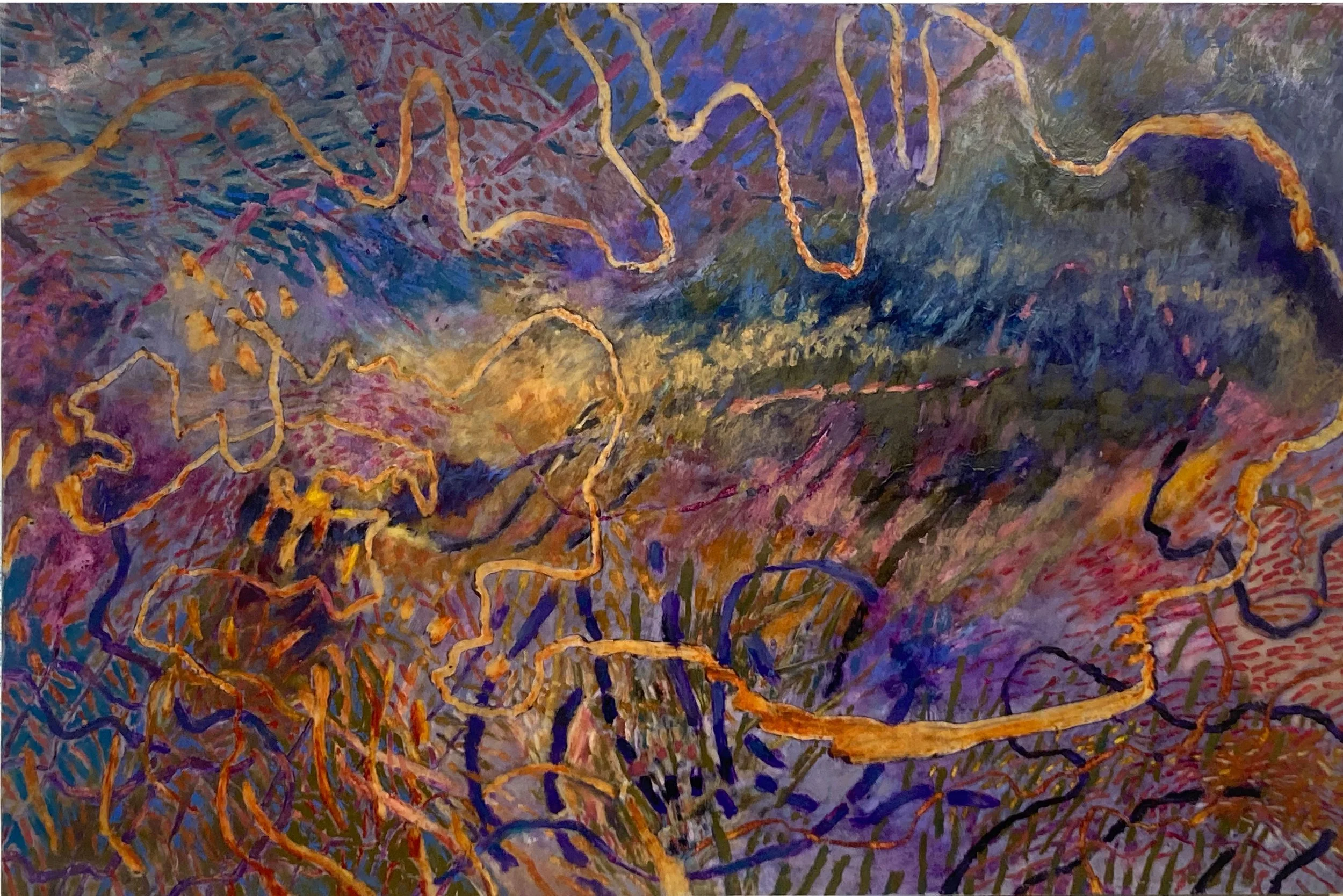 Walk 1127 | Oil pastel on Mylar | 24"x36"