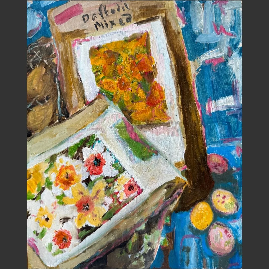 Daffodil Bulbs and Painted Eggs | Sara Phemister