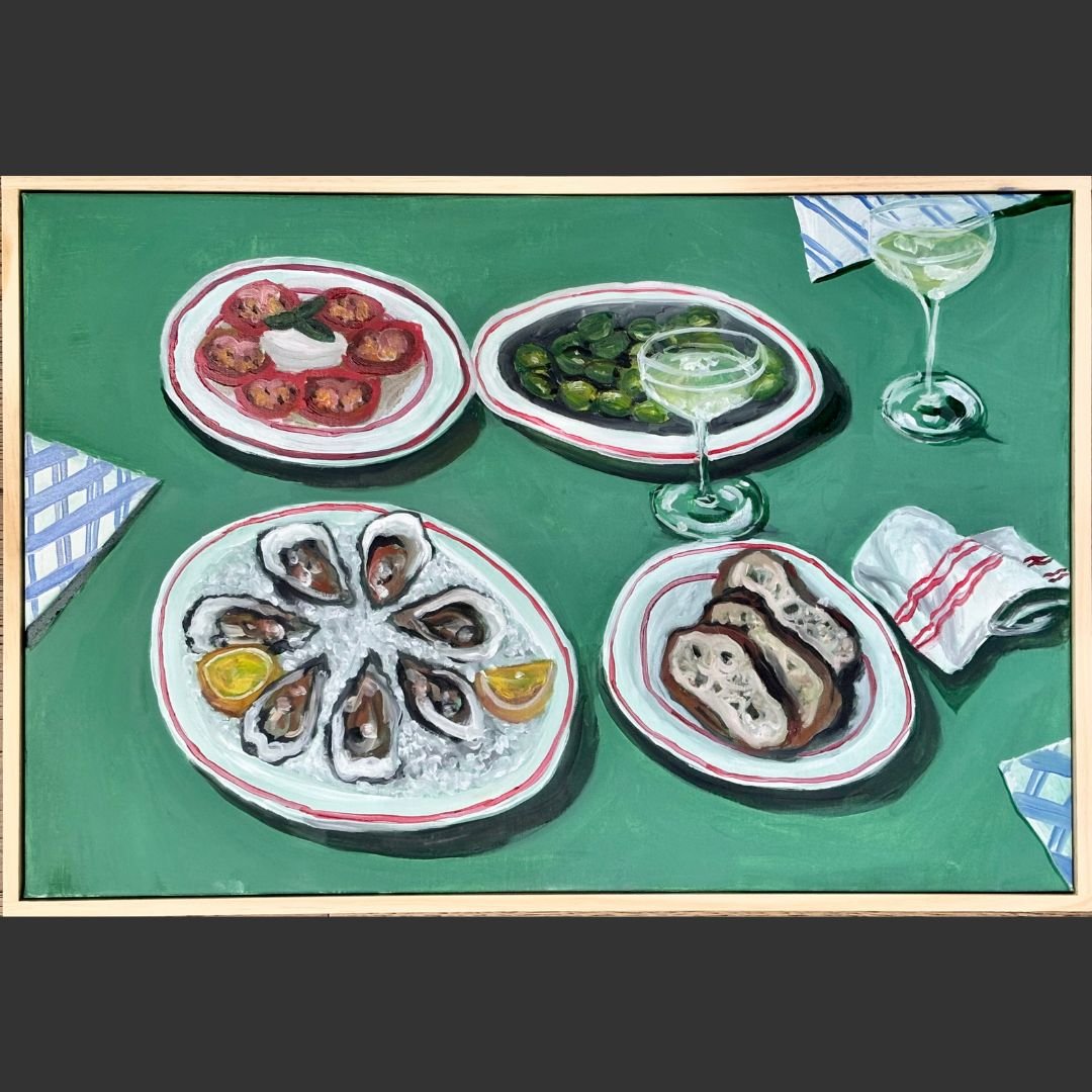Alexa Kalo - Burrata and Bubbles framed - 2026 - 50 cm x 76 cm  - AlexaKaloArt.jpg