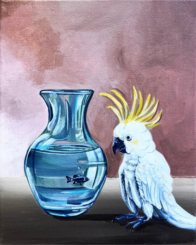 Jacqueline Burgess COCKATOO AND FISH.jpg