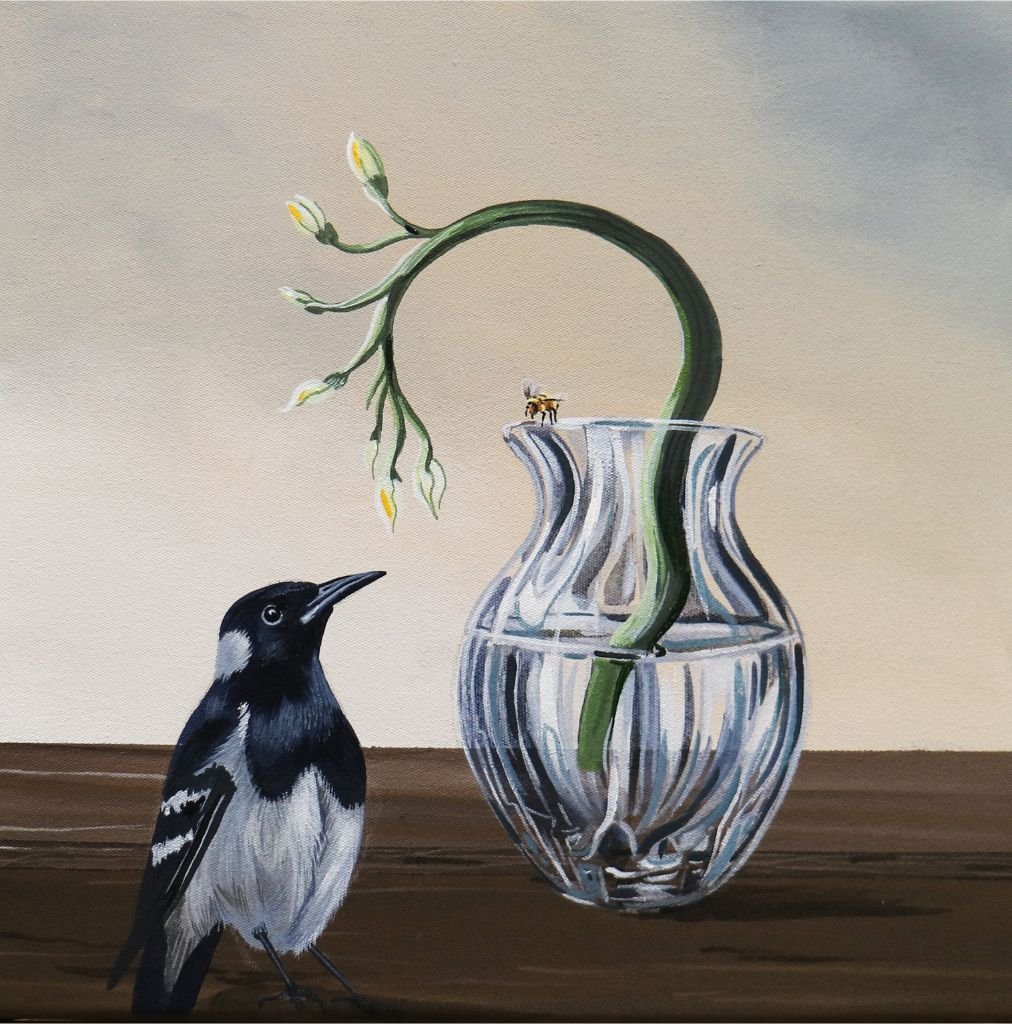 Jacqueline Burgess Magpie and Vase.jpg