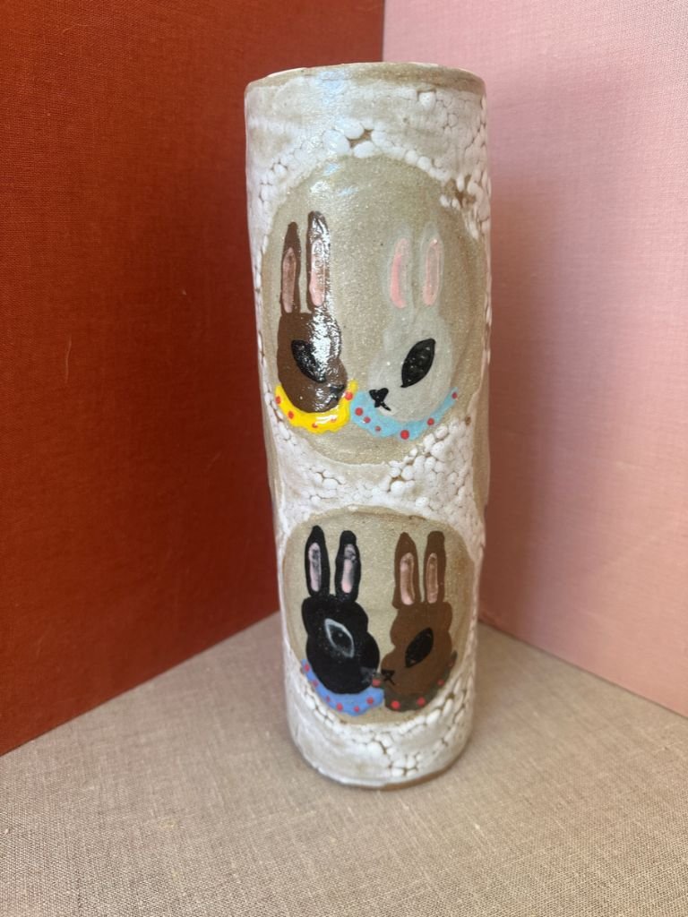 Hannah Goggs Rabbit Tall Vase x2 .jpg