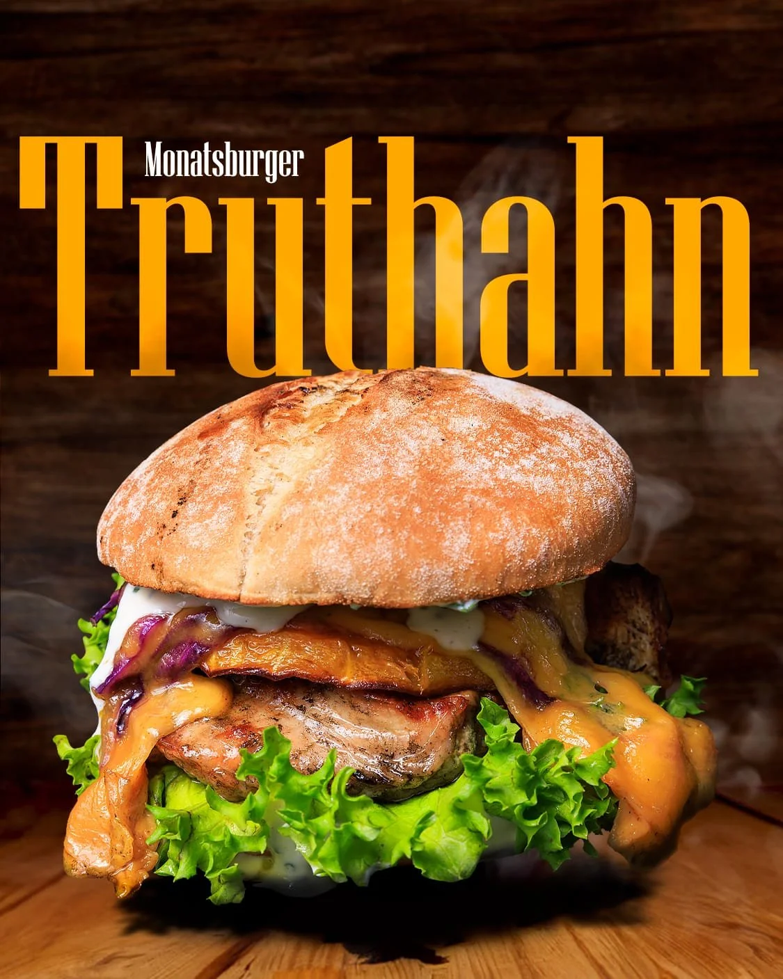 🍔 Monatsburger &bdquo;Truthahn&ldquo; im Cholehof!
Hallo liebe Burger-Fans! 😍
Im November erwartet euch ein herbstlicher Genuss: unser neuer Monatsburger &bdquo;Truthahn&ldquo; &ndash; zart, cremig und voller Geschmack!

Zutaten:
🥖 Ciabatta-Bun
🍗