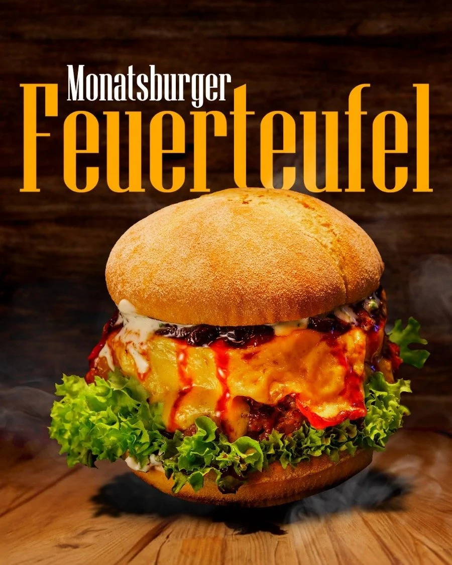 🔥🍔 Monatsburger &bdquo;Feuerteufel&ldquo; im Cholehof 🍔🔥

Hallo liebe Burger-Fans! 🤍
Der Februar wird heiss &ndash; zumindest bei uns im Cholehof! 😈🌶️
Unser Monatsburger &bdquo;Feuerteufel&ldquo; bringt ordentlich Feuer auf den Teller und ist 