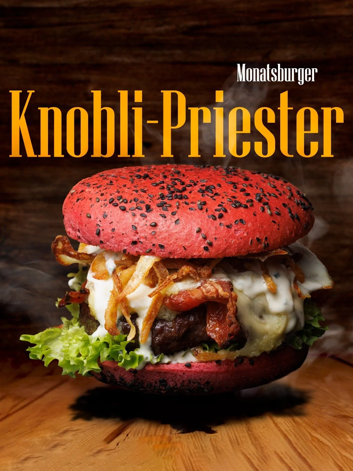 🔥🍔 Monatsburger &bdquo;Knobli-Priester&ldquo; im Cholehof 🍔🔥

Hallo liebe Burger-Fans! 🤍
Im April wird es w&uuml;rzig, intensiv und einfach unwiderstehlich! 😏🧄

Unser Monatsburger &bdquo;Knobli-Priester&ldquo; ist nichts f&uuml;r schwache Nerv